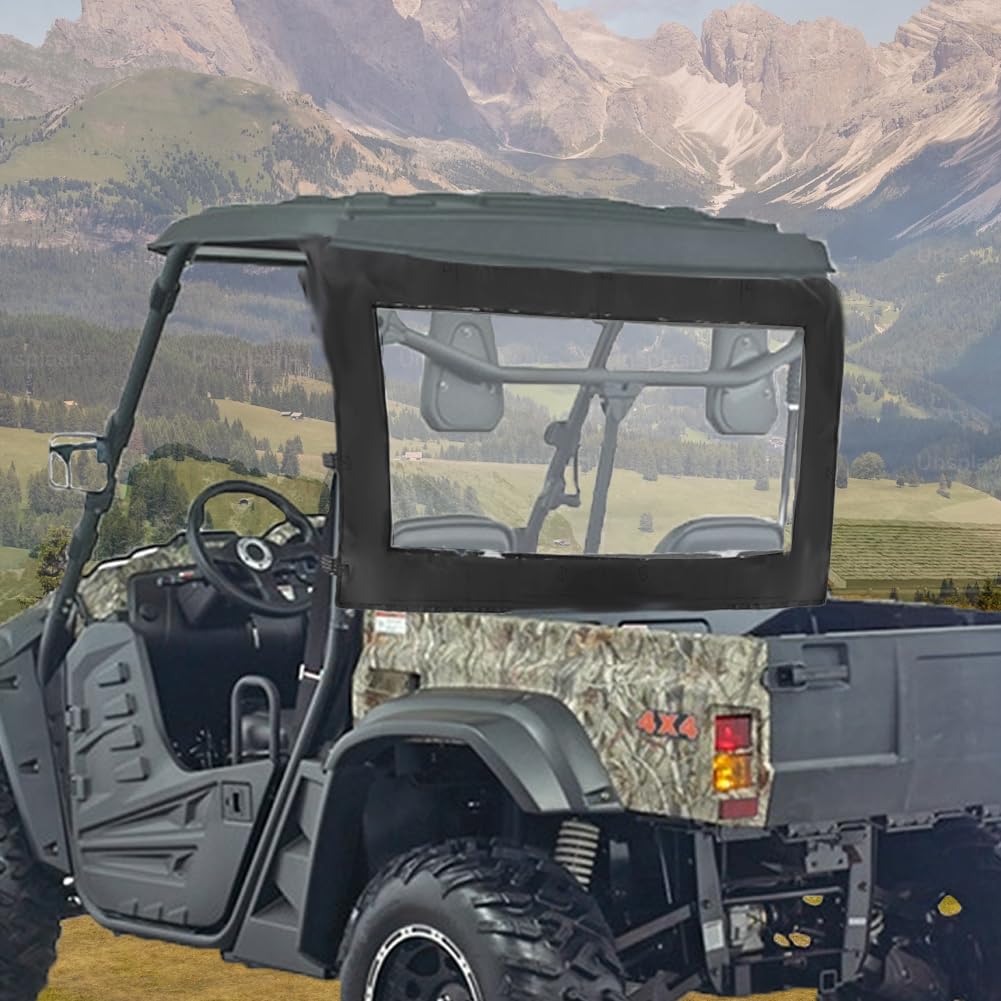 YONQIFON UTV Rear Windshield Soft Windscreen Back Window with Zipper Open Rear Window Compatible with Hisun 500 700 Axis 500 700