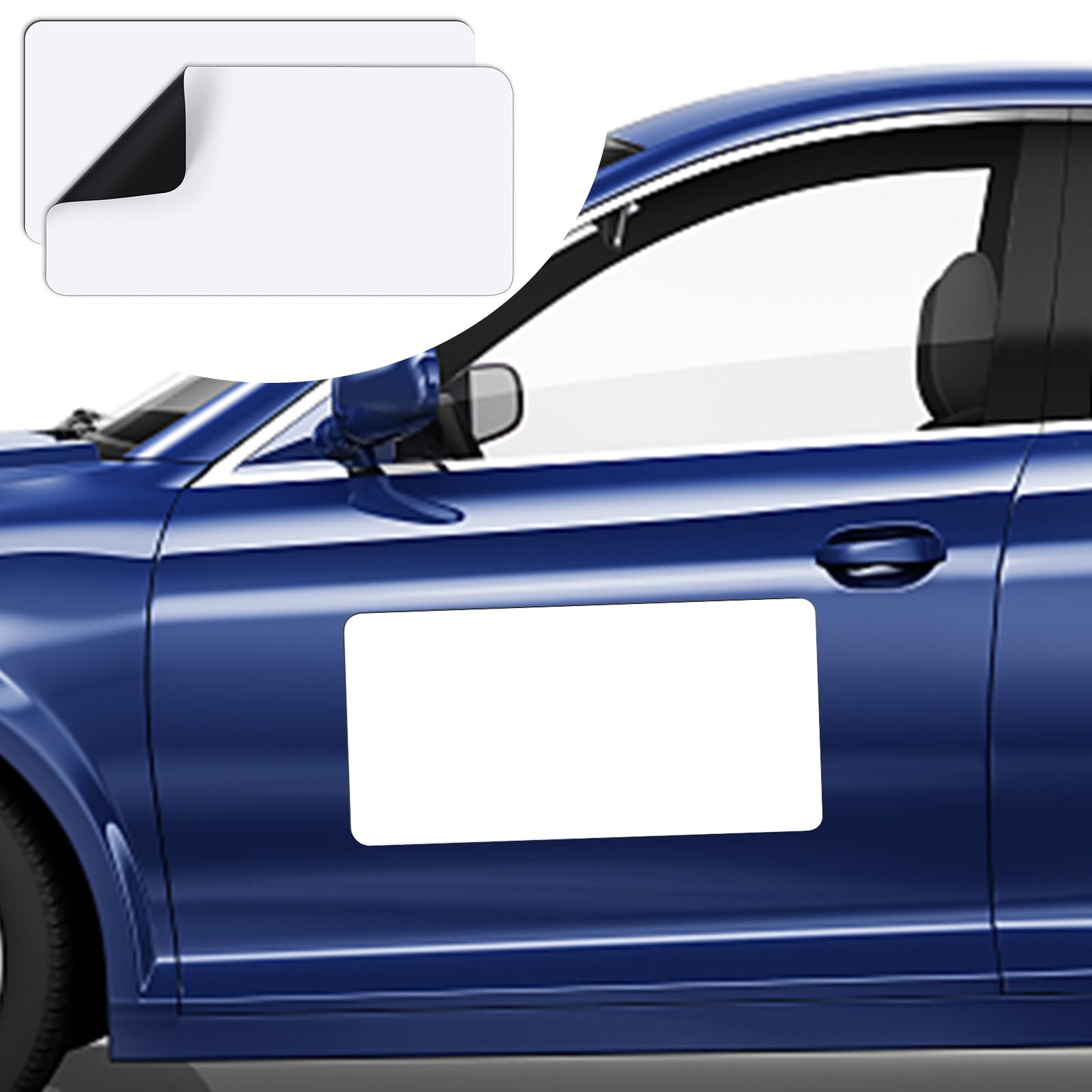 Diymag 2Pcs Blank Car Magnets, 24X12 Inch Car Door Magnets Signs Rounded Corners Flexible Magnetic Bumper Sticker To Advertise C