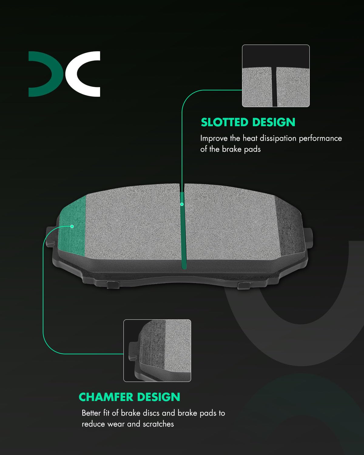 Scitoo D1258 D1259 Front Rear Ceramic Brake Pads Sets Fit For Ford For Edge 2007-2010,For Lincoln Mkx 2007-2010,For Mazda Cx-7 2