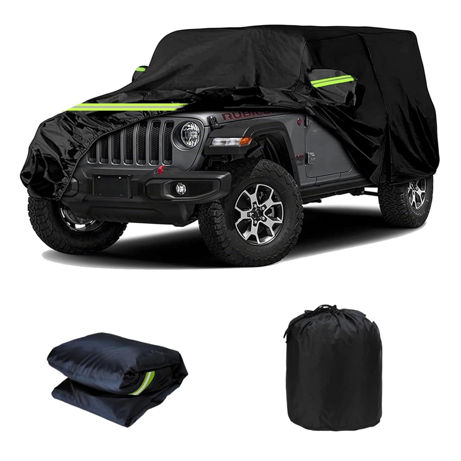 JZAHYUK Waterproof Car Cover for Jeep Wrangler 2 Door, All Weather for Jeep Rain Cover for Automobiles, Outdoor Full Exterior fo