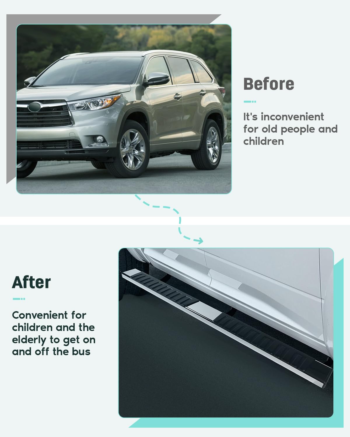 Scitoo 6 Inches Nerf Bar Running Boards Fit For 2019-2023 For Ram 1500 Crew Cab Stainless Steel Side Step Rock Sliders(Exclude 2019-2023 Classic)