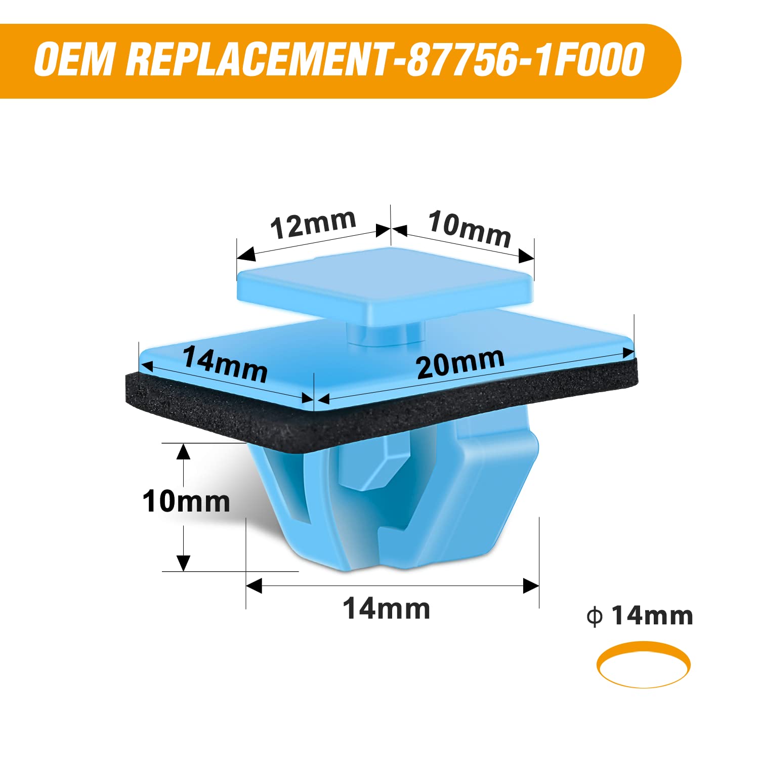 Gooacc 50Pcs Rocker Panel Fender Flare Exterior Moulding Clip With Sealer Automotive Fastener Rivet Clips For Hyundai Kia 87756-