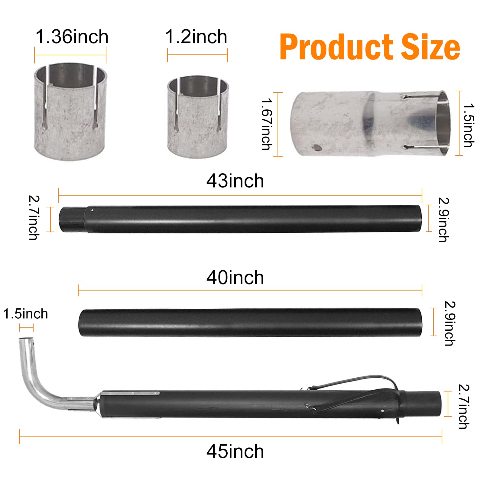 Hrepair 44461 Rv Generator Exhaust Extension Kit, Rv Generator Exhaust Venting System