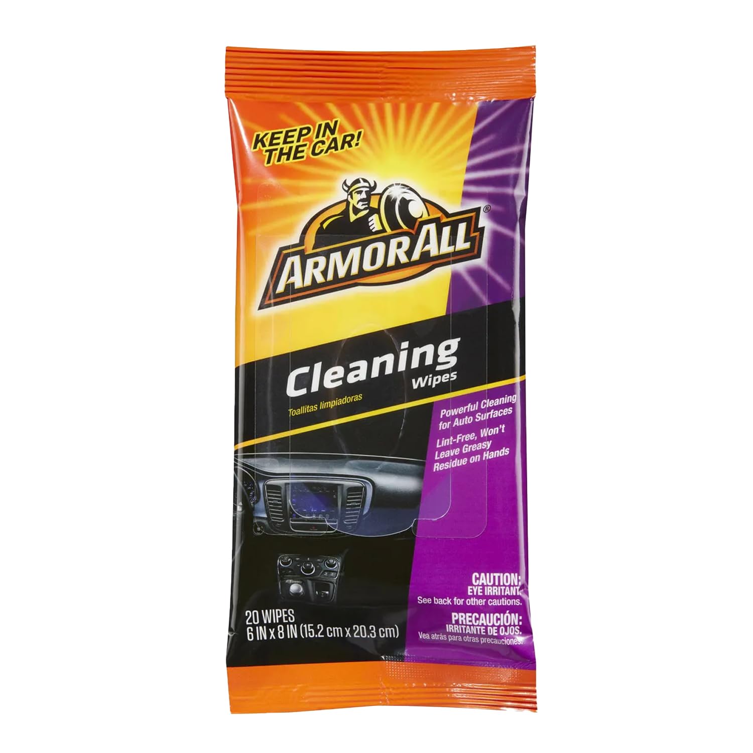 Armor All Car Interior Cleaner Wipes for Dirt & Dust - for Cars & Truck & Motorcycle, 20 Count, 18242W, Cleaning