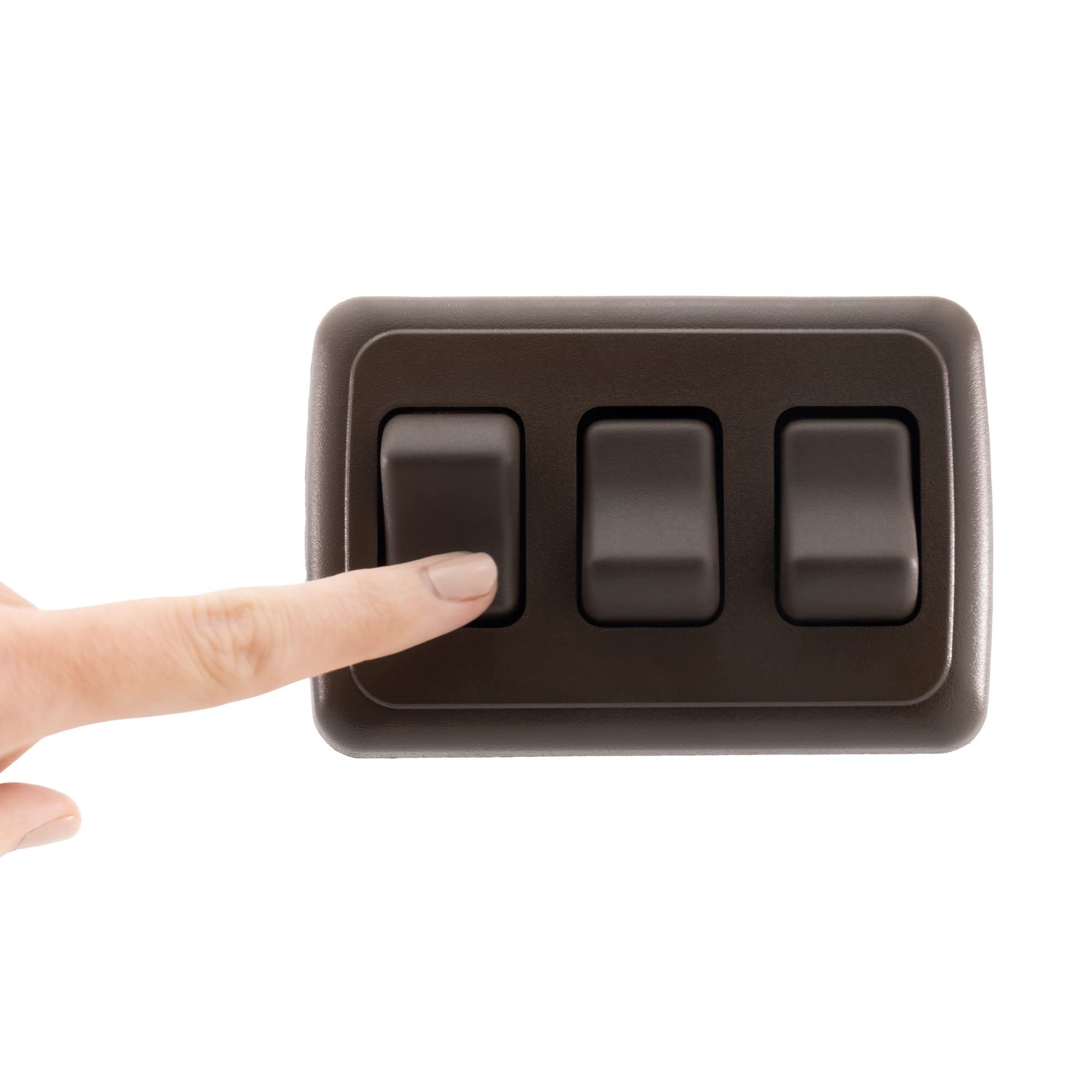 American Technology Components Triple Spst On-Off Switch With Bezel, 12-Volt, For Rv, Trailer, Camper (Brown)