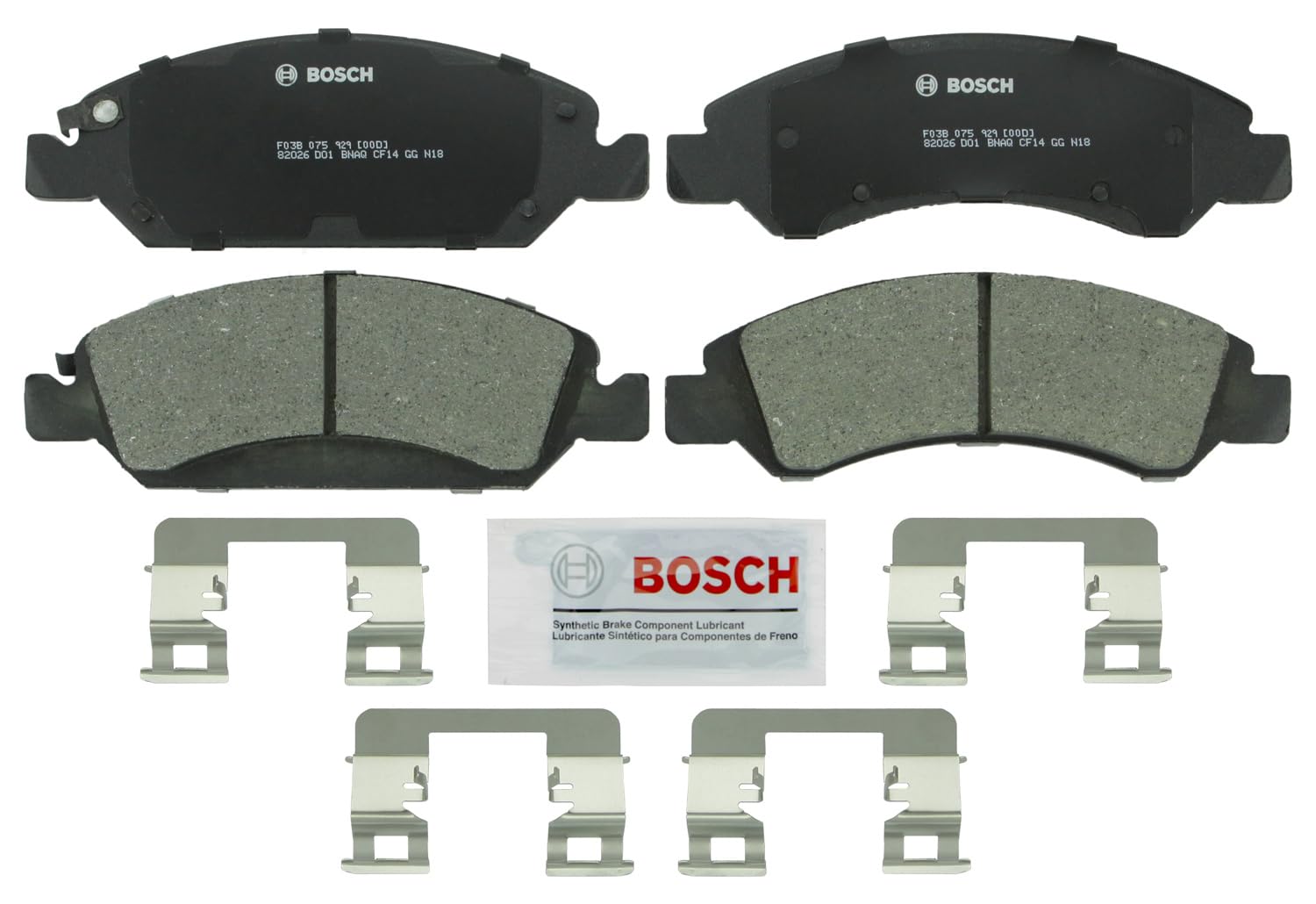 BOSCH BC1363 QuietCast Premium Ceramic Disc Brake Pad Set - Compatible With Select Cadillac Escalade, XTS; Chevrolet Avalanche, 