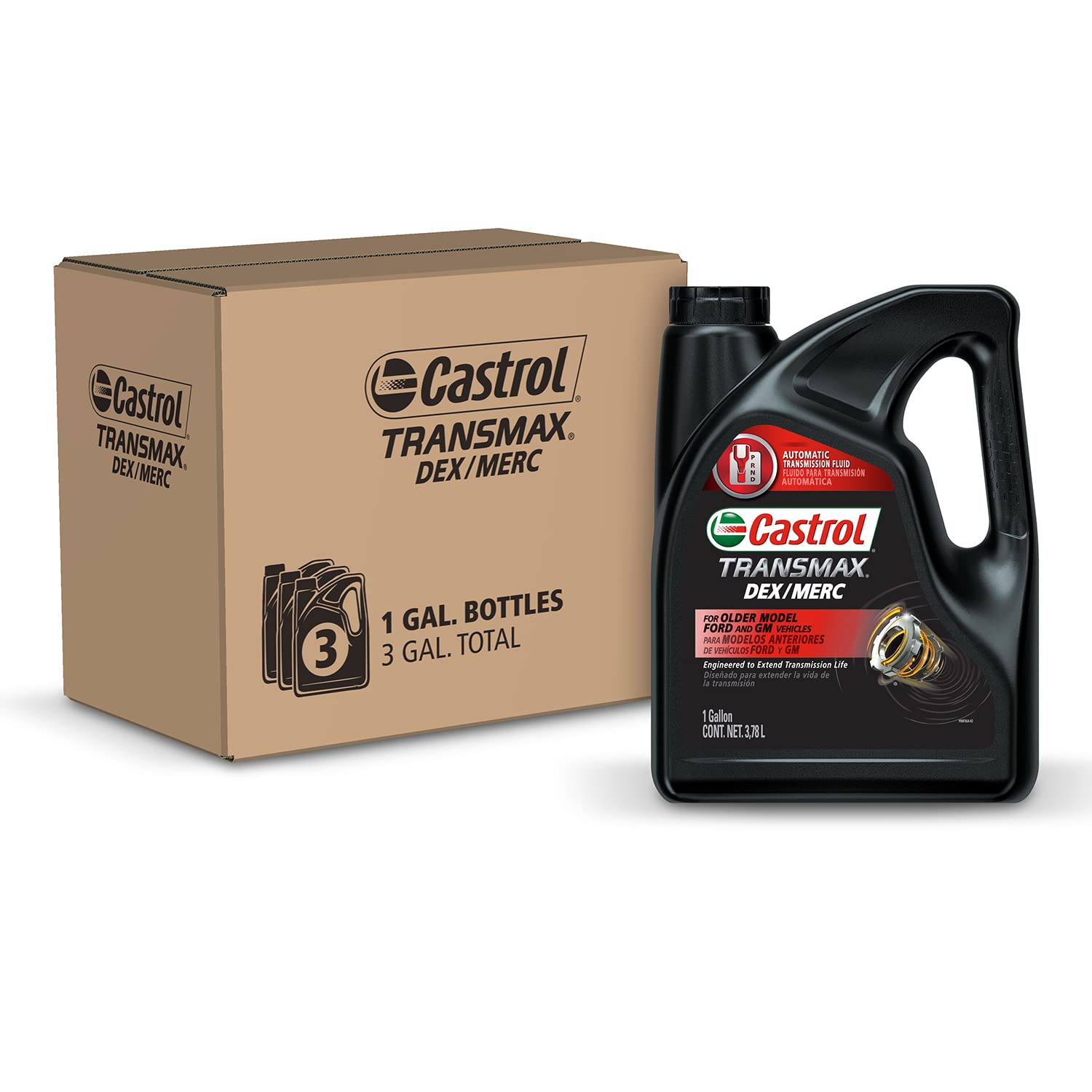 Castrol Transmax Dex/Merc Atf, 1 Gallon, Pack Of 3