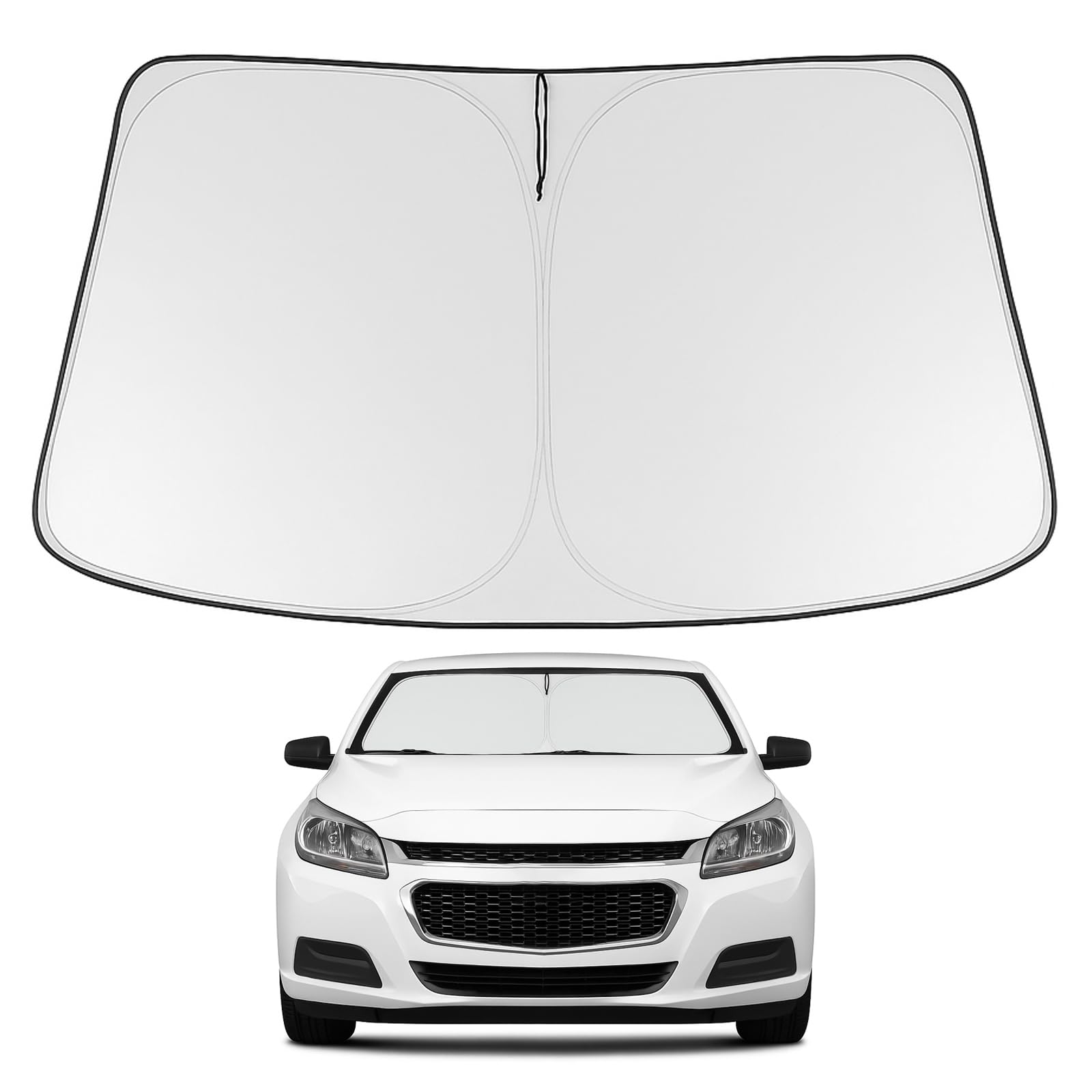 Proadsy 2025 Upgrade Windshield Sun Shade Custom Fit Chevrolet Malibu 2013-2015 4-Layer Foldable Front Sunshade Protector Sun Vi