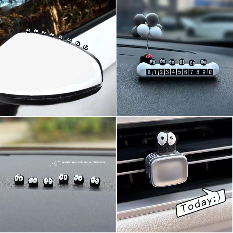 Studio Anime Merch Car Accessories Set - 1 Faceless Male Car Pendant And 40 Soot Sprites Car Rearview Mirror Accessories