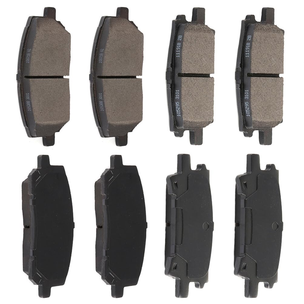 Automuto 8Pcs Front & Rear Semi-Metallic Disc Brake Pads Set D996 D884 For Toyota For Highlander 2004-2007