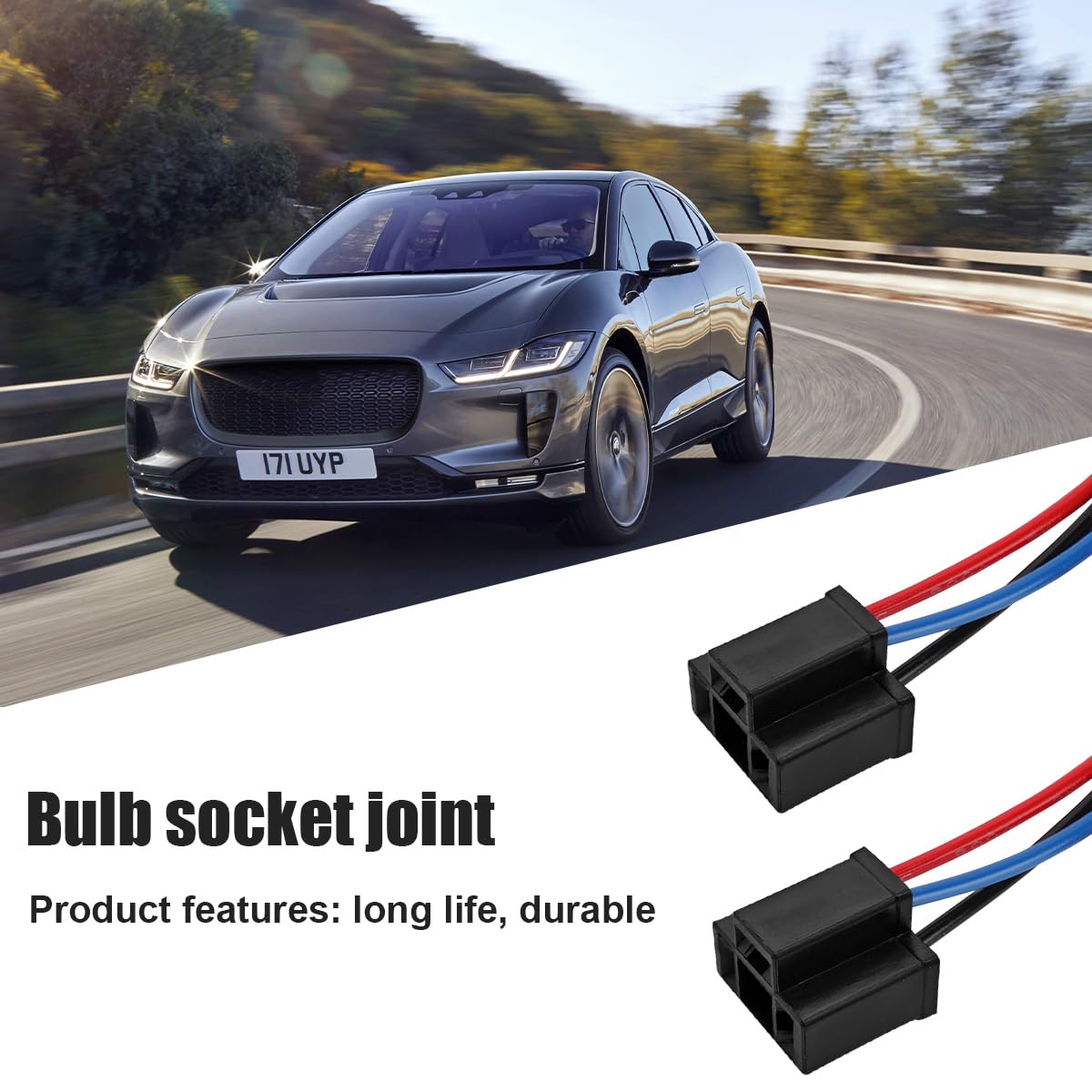 Bittwee Headlight Wire Socket Connector, 2 Pcs H4 Male/Female Power Plug, 3 Wire Way Automotive Waterproof Electrical Connectors