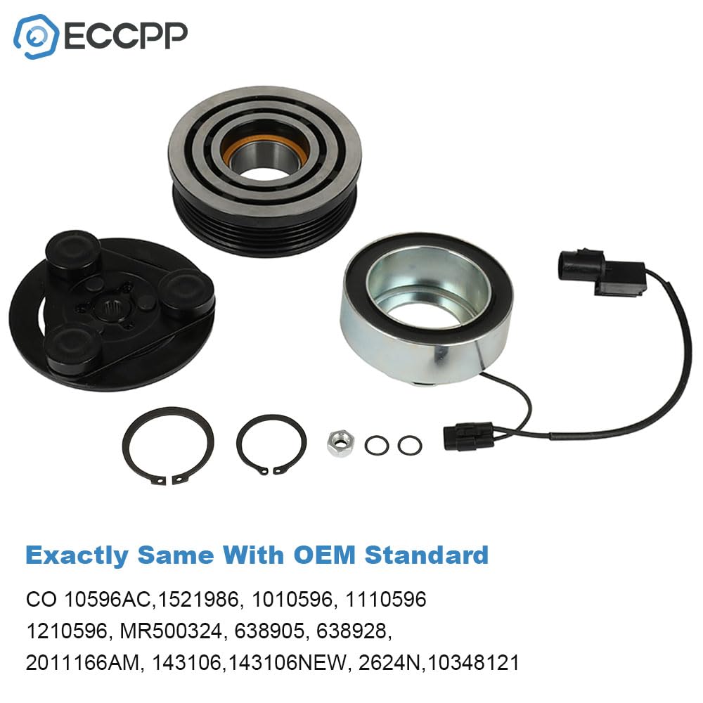 Eccpp A/C Compressor Clutch 2001-2005 Fit For Chrysler Sebring For Dodge Stratus For Mitsubishi Eclipse Galant 2.4L Ac Compresso