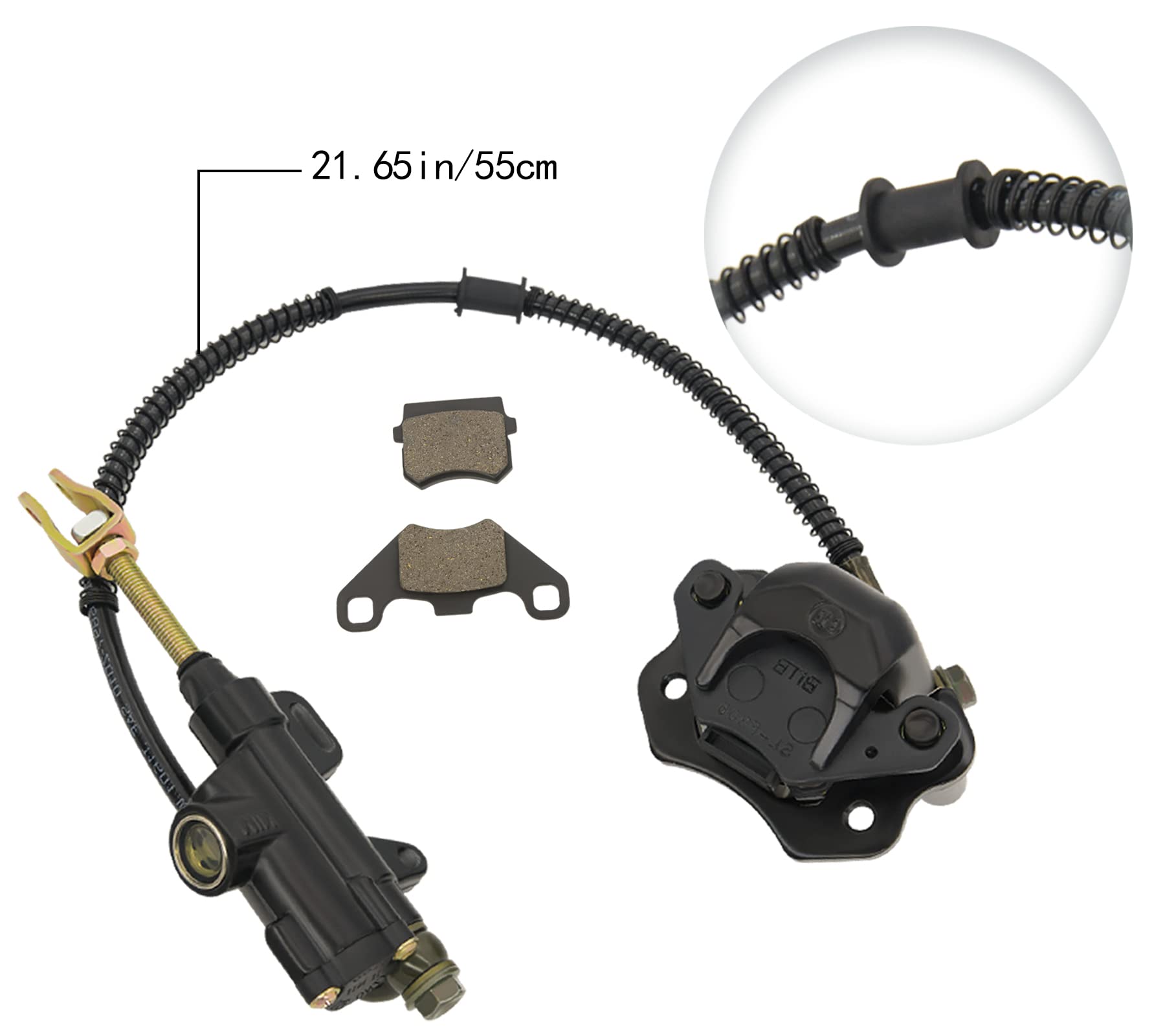 Rain King Rear Brake Master Cylinder Caliper Assembly for 50cc 70cc 90cc 110cc 125cc Chinese ATV Quad Scooter Foot Rear Brake as