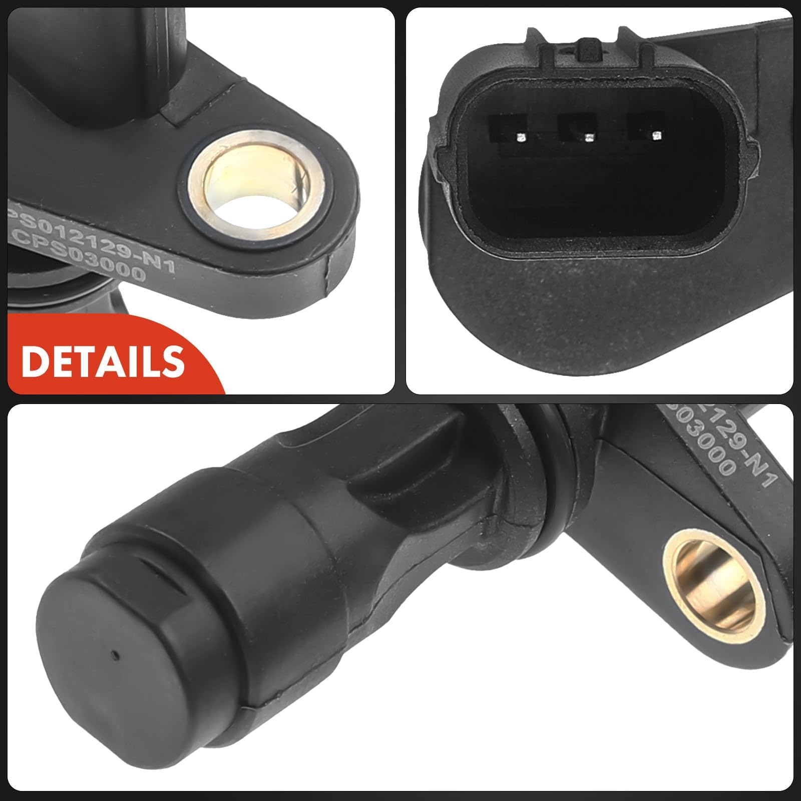 A-Premium Engine Crankshaft Position Sensor Compatible with Honda Civic 2002-2011, CR-V 2002-2009 & Acura CSX 2007-2011, RSX 2002-2006, Front, 1.3L 2.0L 2.4L, Replace# 37500-PNA-003