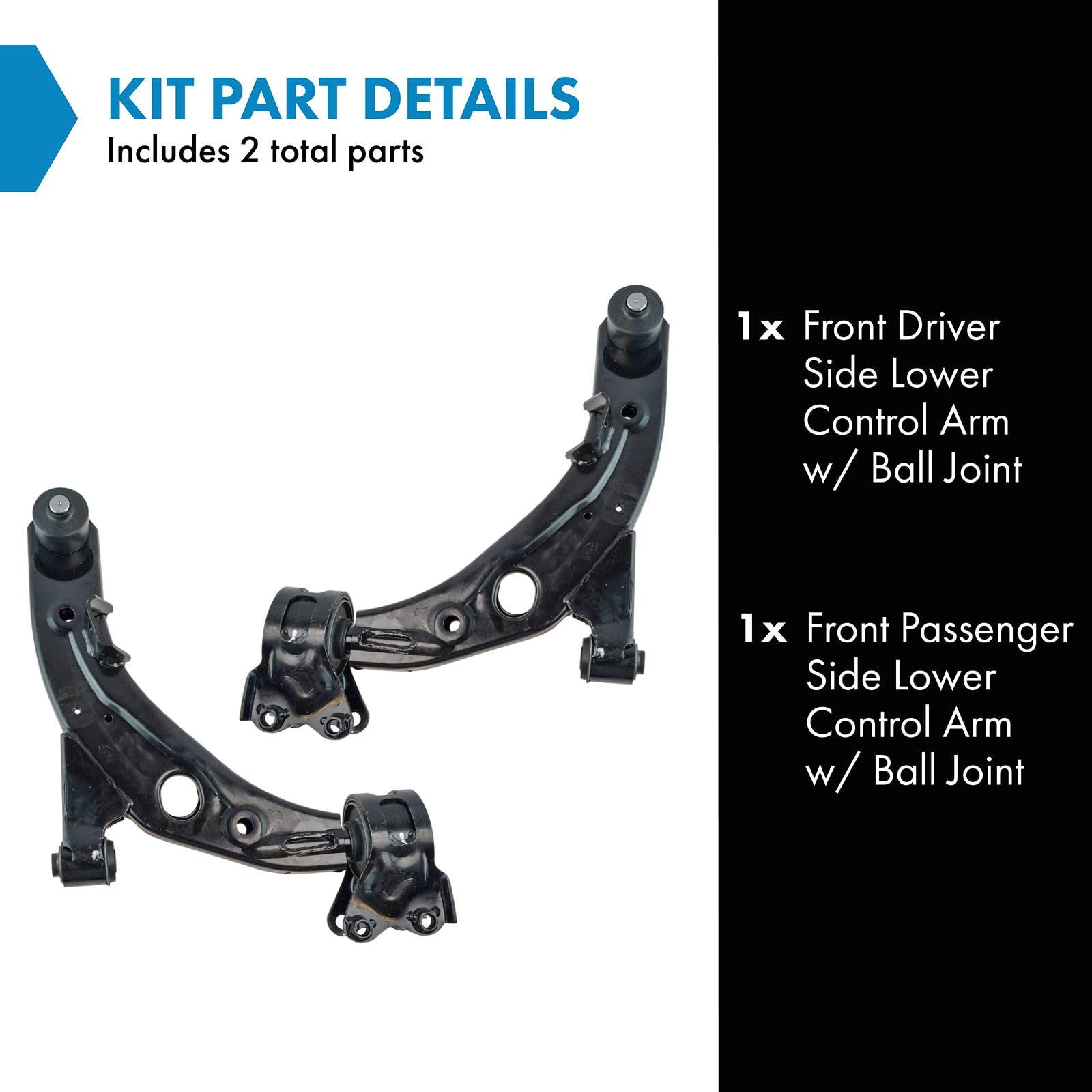 Trq Front Lower Control Arm With Ball Joint Set Compatible With 2007-2015 Mazda Cx-9
