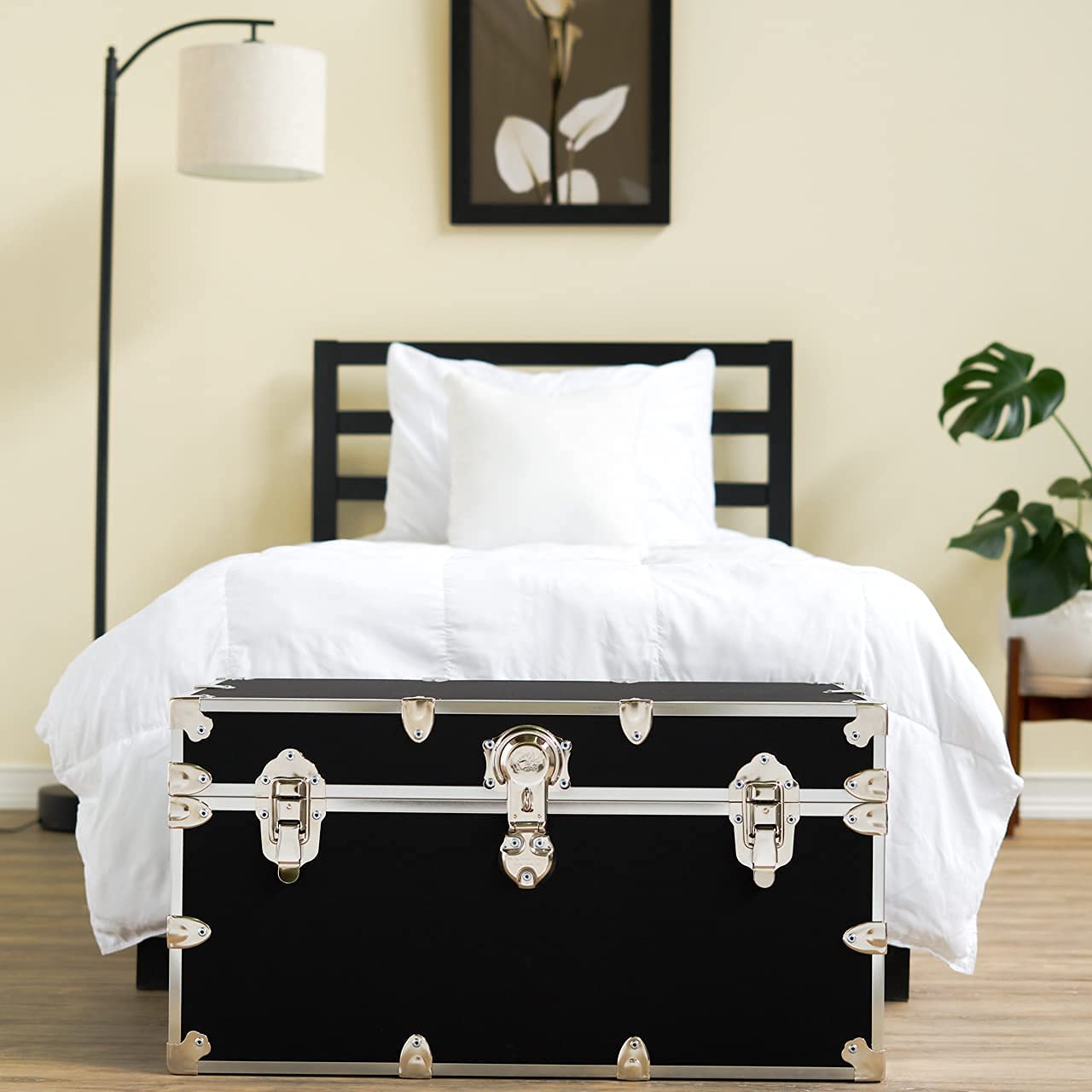 Rhino Trunk & Case Xxl Leather Embossed Vinyl Trunk, College, Home & Office Storage 36X18X18 (Slate)