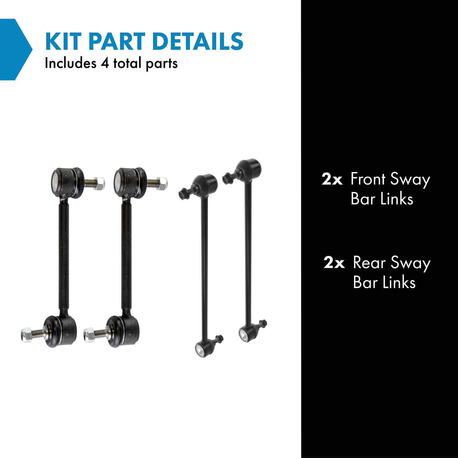 Trq Front & Rear Sway Bar Stabilizer Link Set Compatible With 2008-2009 Buick Lacrosse 2004-2008 Pontiac Grand Prix