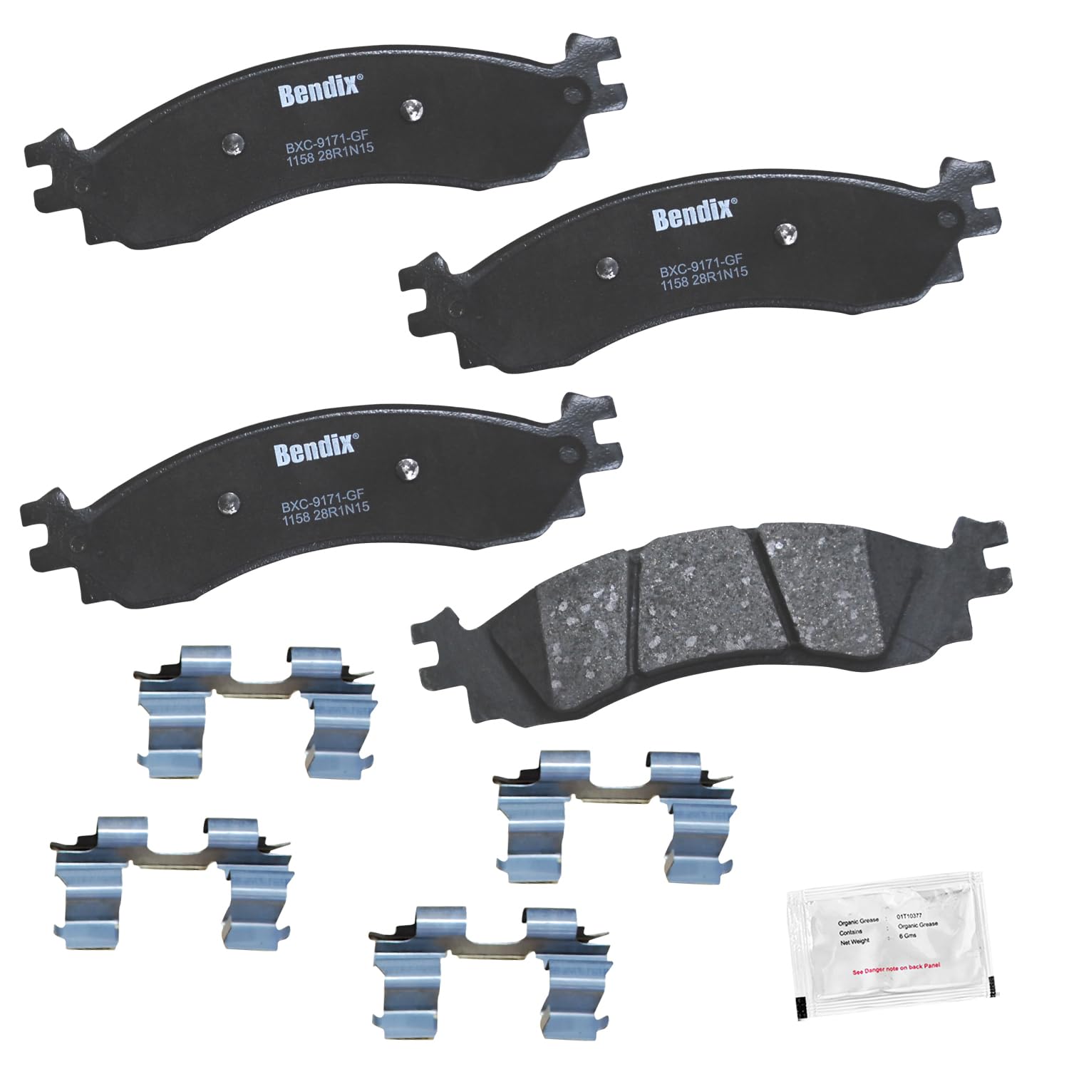 Bendix Priority1 Cfc1158 Ceramic Front Brake Pads For Ford Explorer 2010-2006, Explorer Sport Trac 2010-2007, Taurus 2012-2010, 