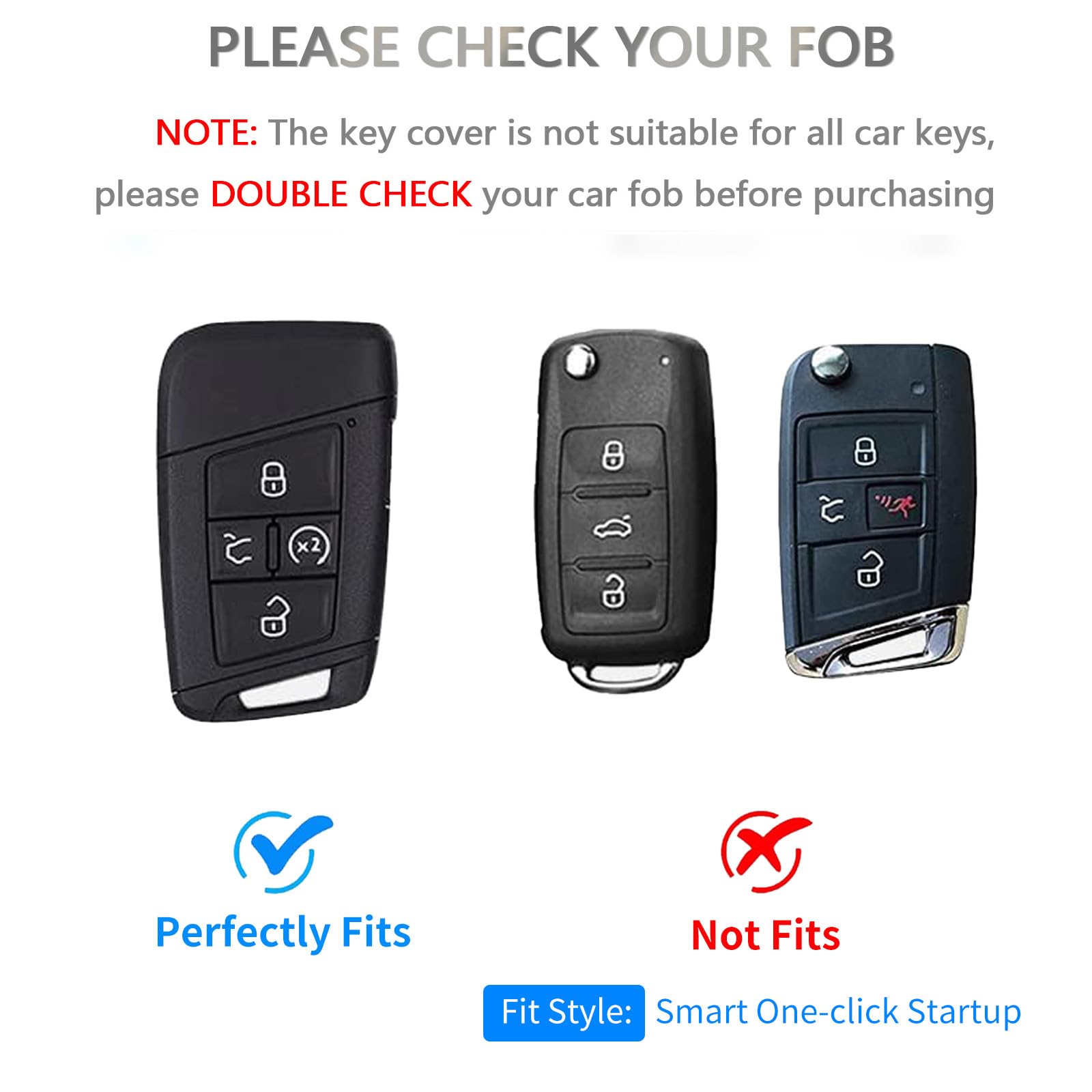 OFFCURVE Key Fob Cover with Keychain for Volkswagen Special Key Fob Case Cover Holder for 2018-2022 VW Atlas Golf Alltrack Atlas