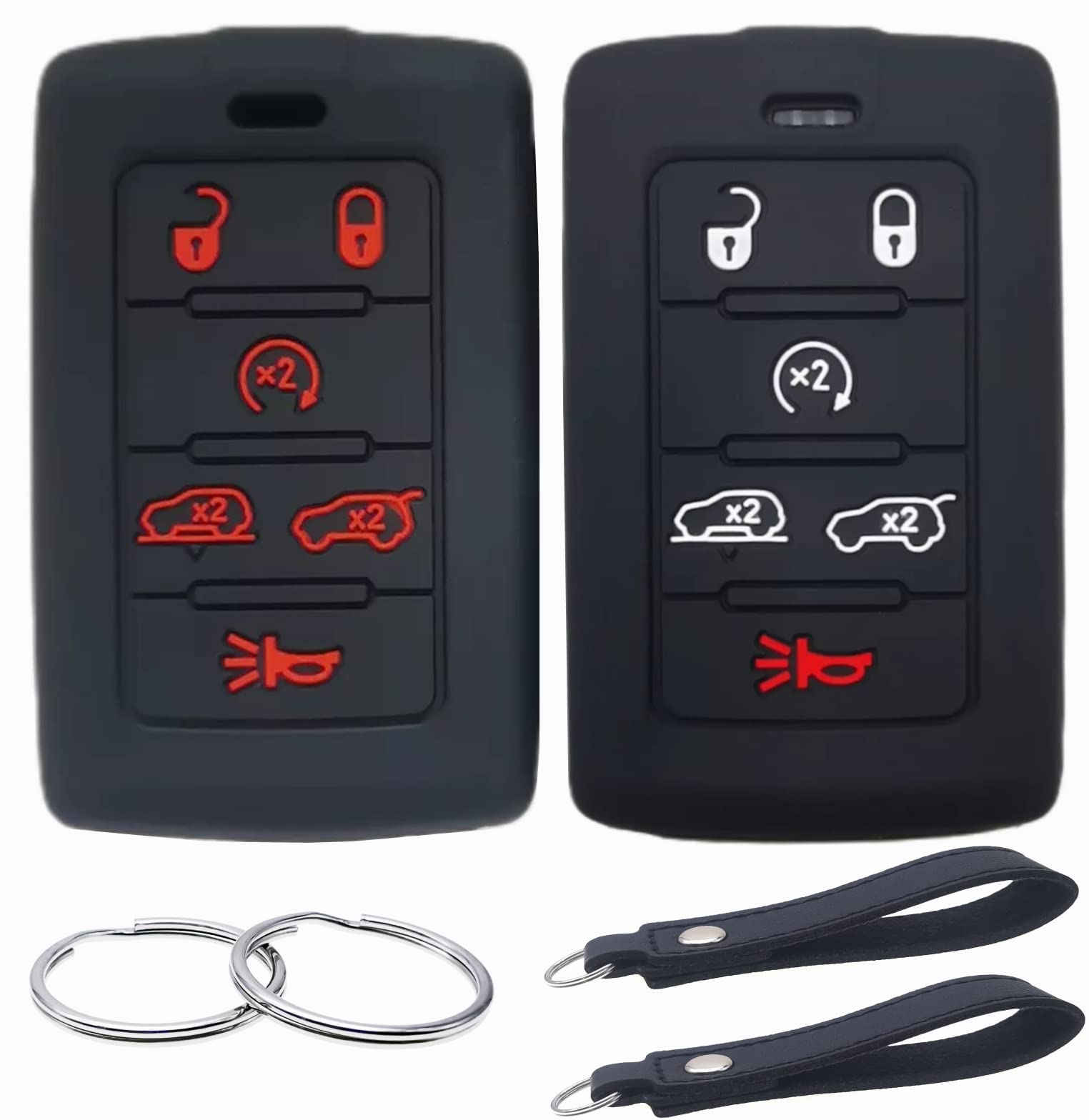 Reprotecting Silicone Rubber Key Fob Cover Compatible With 2021-2025 Jeep Grand Cherokee L Grand Wagoneer L Wagoneer Grand Chero