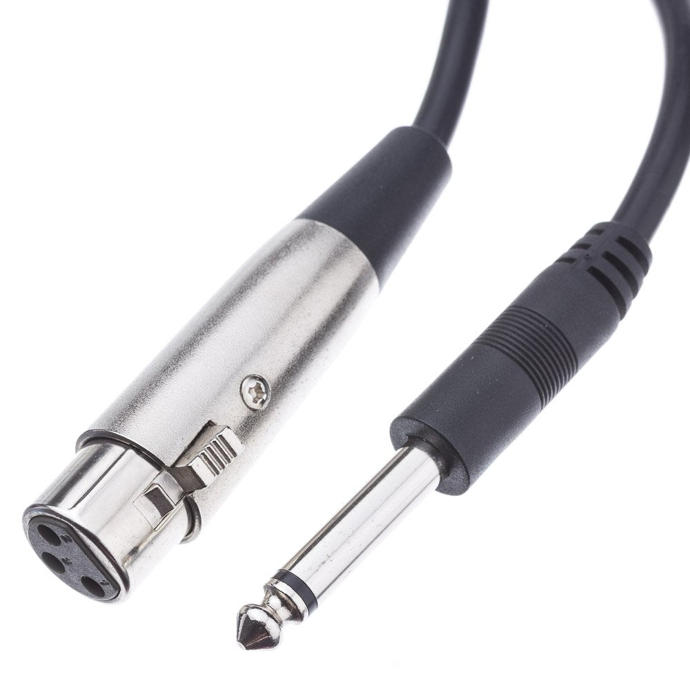 Cablewholesale 3-Pin Xlr Female To 1/4'' Mono Male Audio Cable, 24 Awg Microphone Cable, 10 Feet