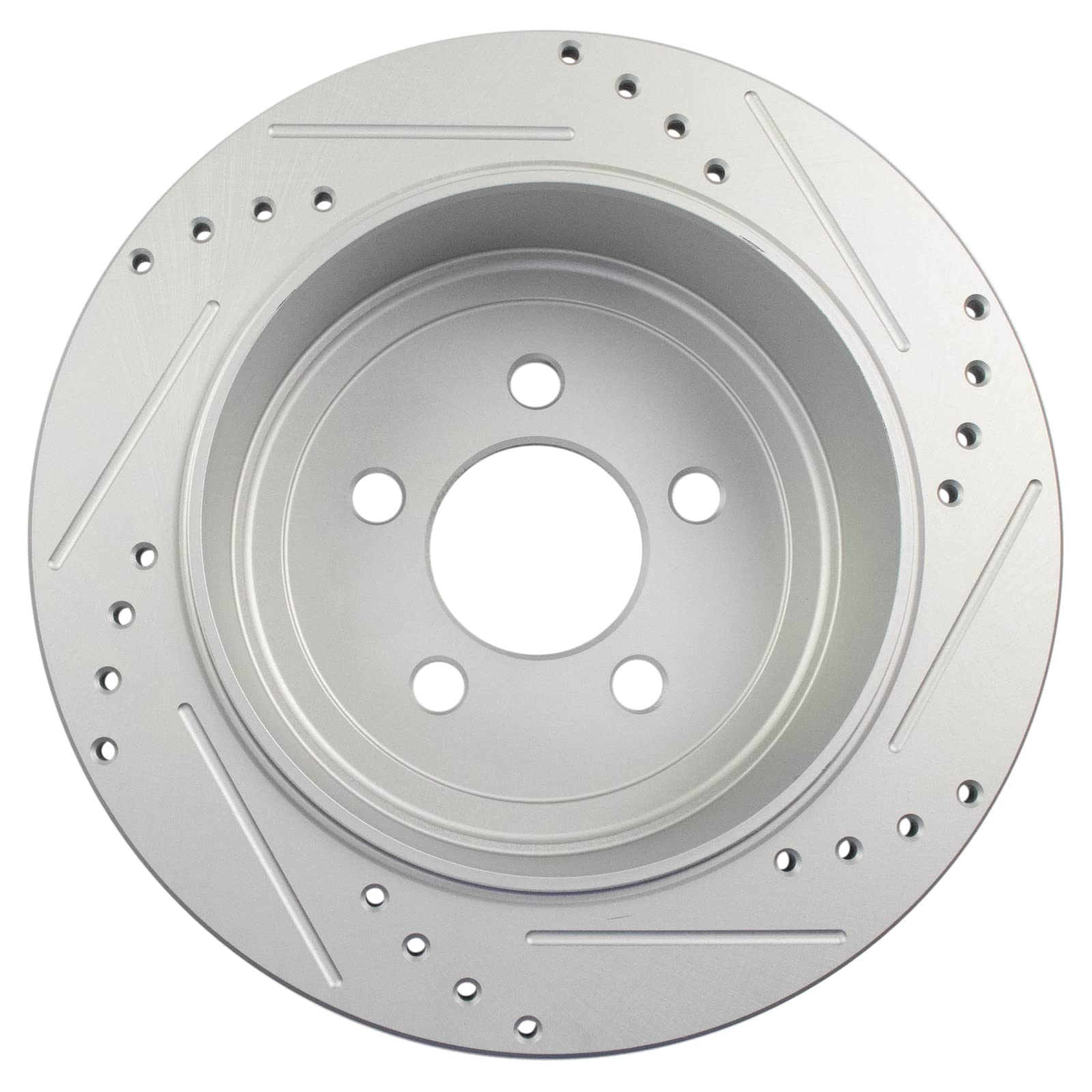 Trq Rear Performance Brake Rotors Set Solid Premium G-Coated Cross Drilled & Slotted Compatible With 2007-2011 Dodge Nitro 2008-