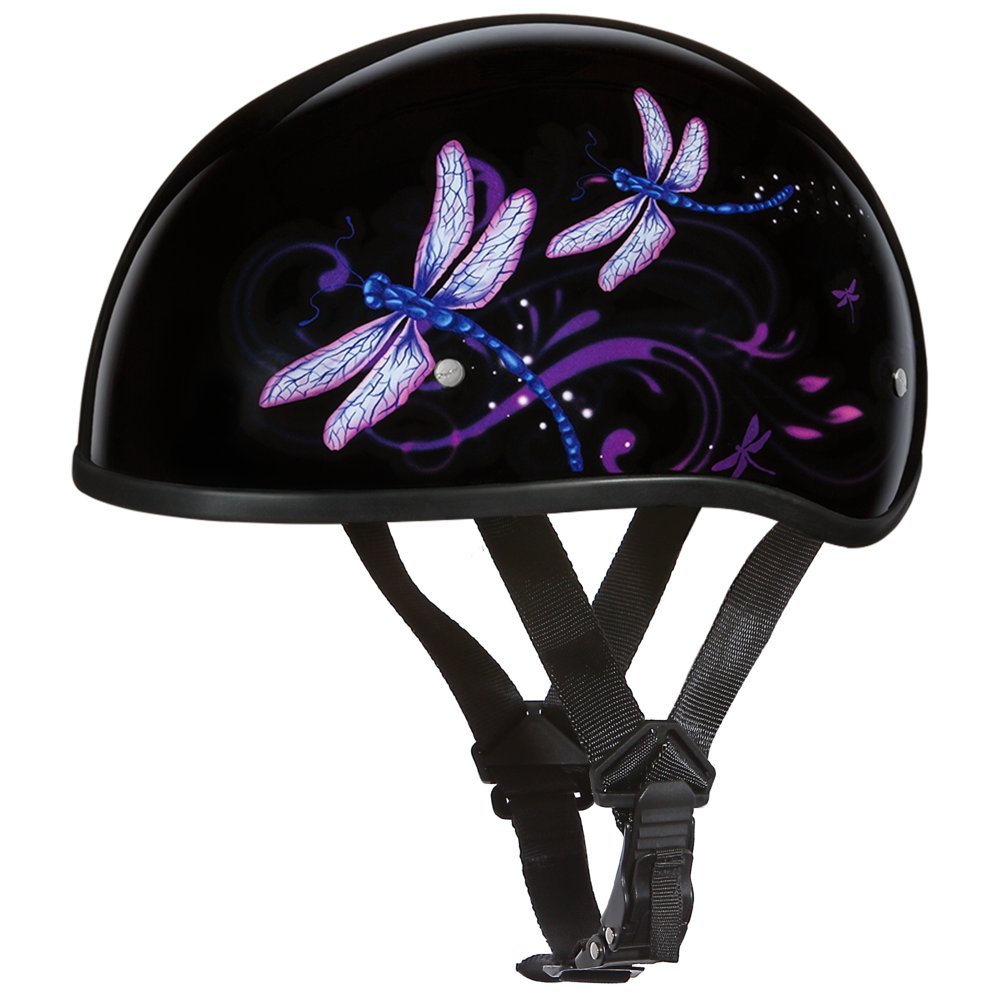 Daytona Helmets Motorcycle Half Helmet Skull Cap- Dragonfly 100% Dot Approved