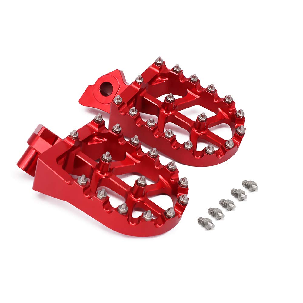 Anxin Foot Pegs Footpegs Footrest Foot Pedals Rests Cnc For Cr125 95-99 Cr250R 95-99 Cr500R 95-01 Motorcycle Red