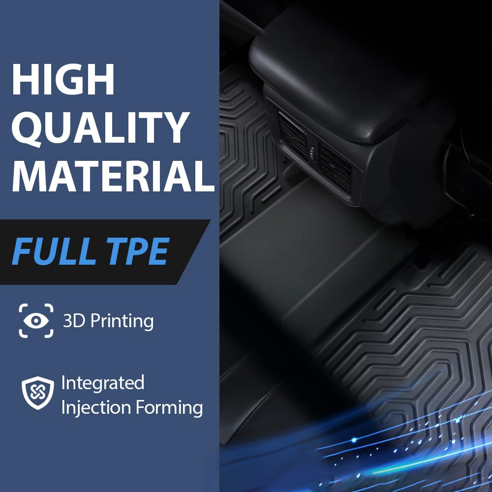 Pit66 Floor Mats Compatible With 2021-2024 Nissan Rogue (No Sport Models) (Heavy Duty) Tpe 3-Piece Premium,Black