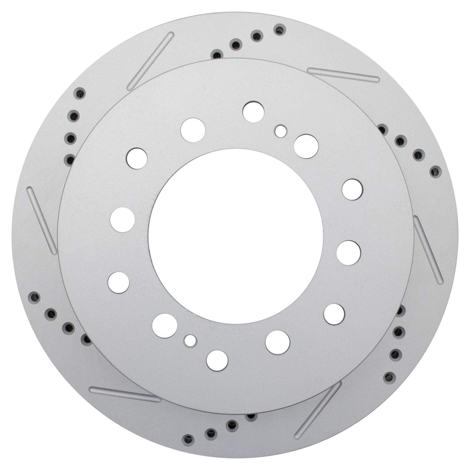 Trq Rear Performance Brake Rotors Set Vented Premium G-Coated Cross Drilled & Slotted Compatible With 2003-2009 Lexus Gx470 Toyo