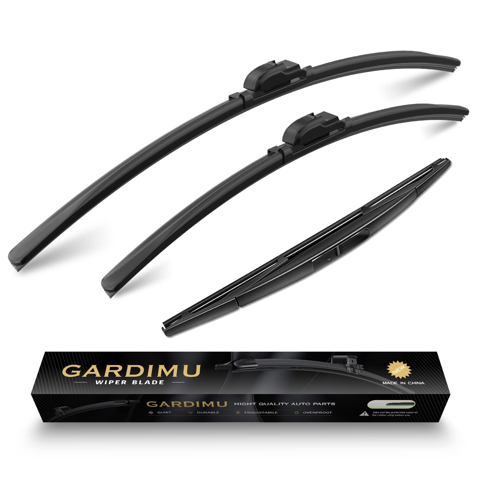 Gardimu Front And Rear Windshield Wiper Blades, 3 Pcs Front And Back Windshield Wipers Blades Replacement For Subaru Outback 201