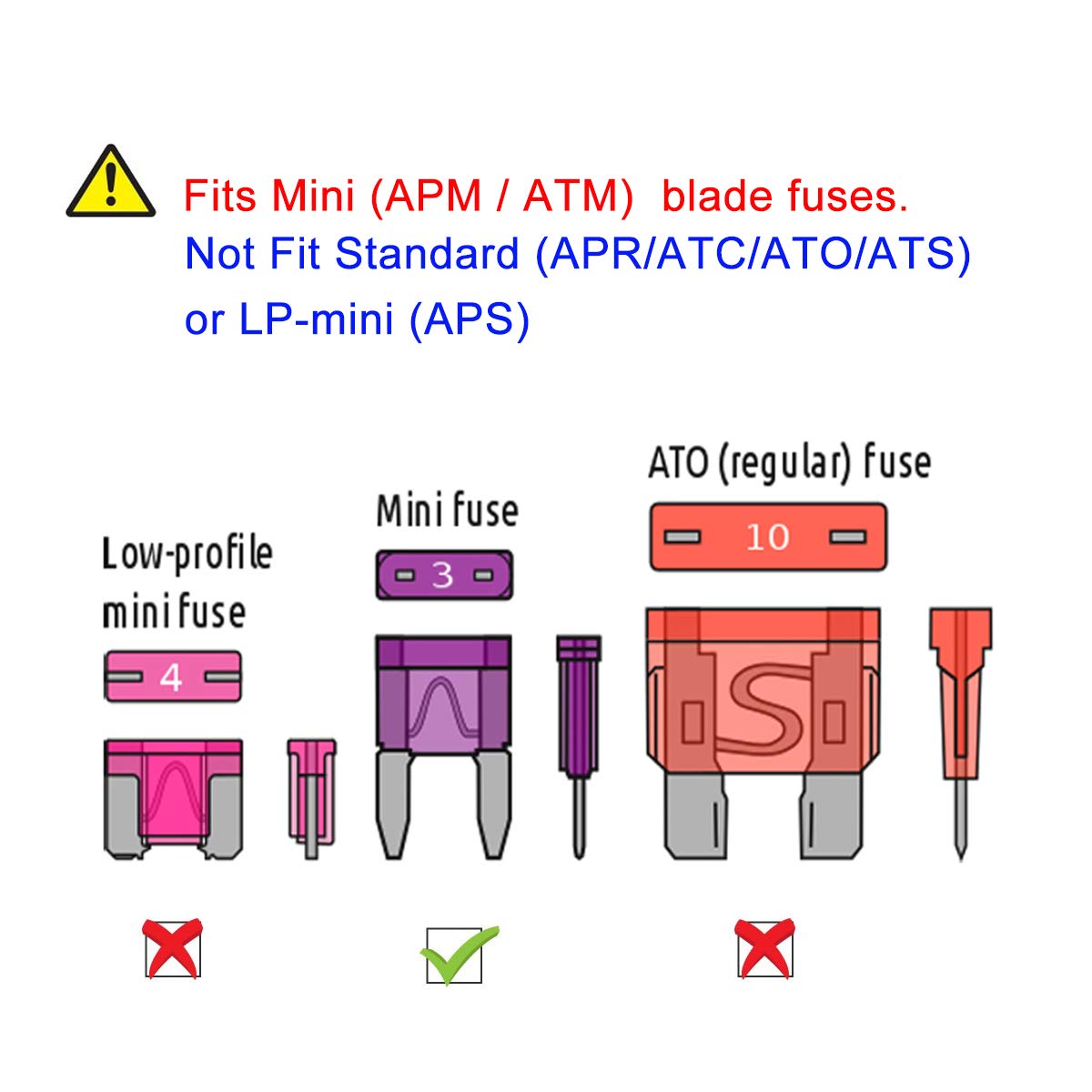 Muhize Mini Fuse Taps - Upgraded 10 Pack Auto Fuse Holder(2023 New), 12V Car Rv Camper Add-A-Circuit Fuse Tap Adapter, With 15 Amp And 40 Amp Mini Atm Apm Blade Fuse