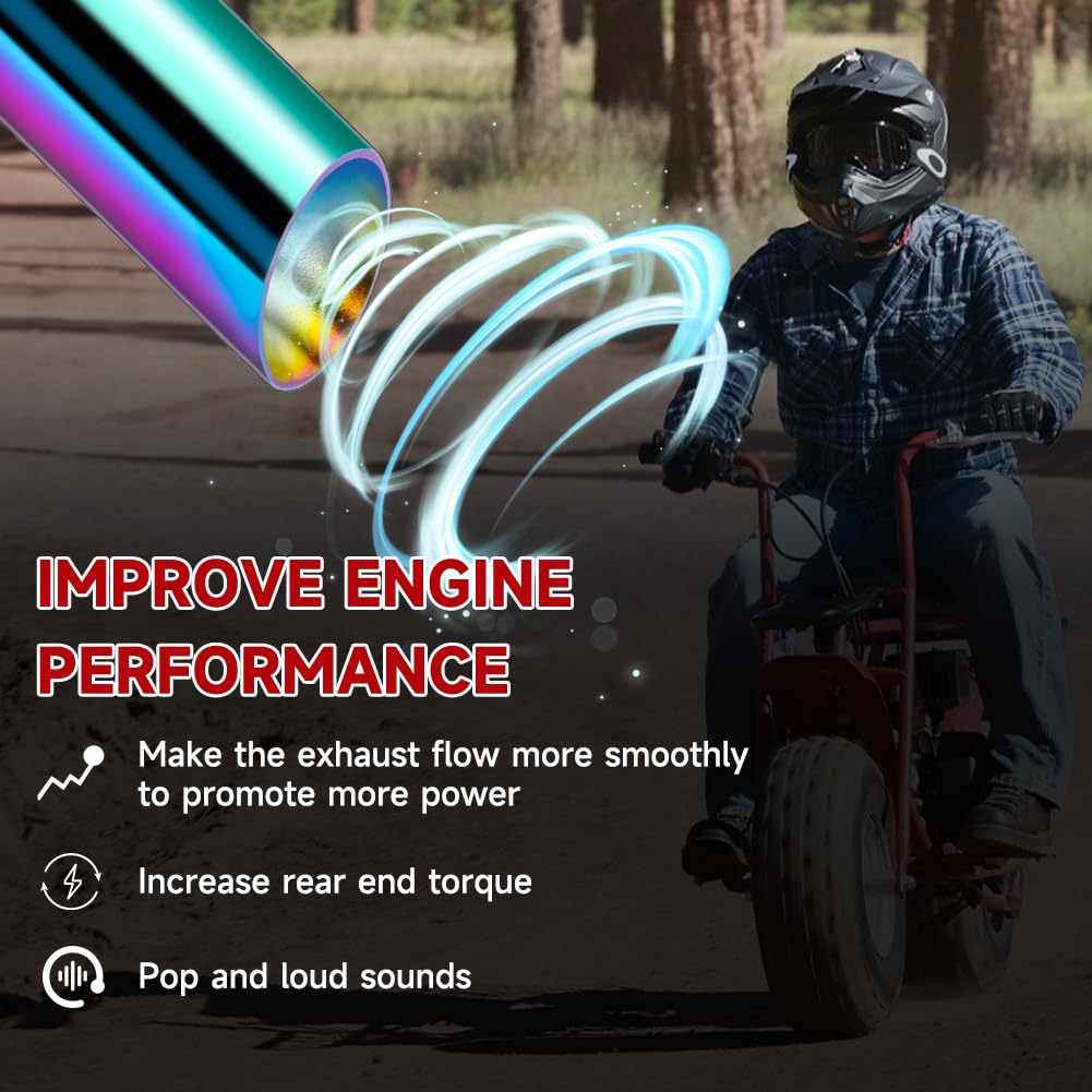 Fvrito 212Cc Exhaust Pipe Kit For Predator 196Cc Coleman Ct200U Bt200X Ct200U-Ex Kt196 6.5Hp Gx160 Gx200 Tillotson Mini Bike Baj