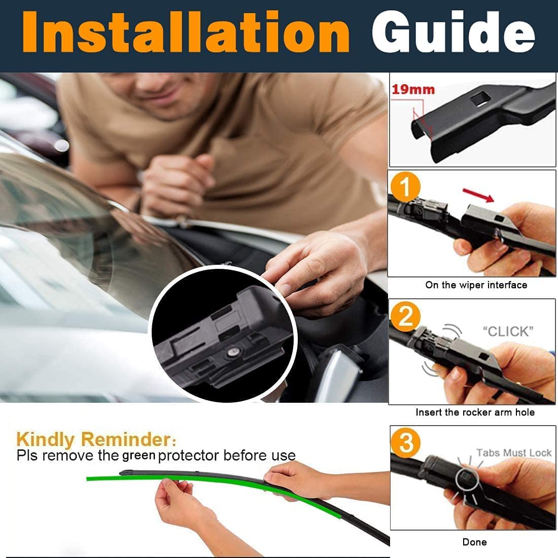 Oem Quality Windshield Wiper Blade For Chevy Silverado Gmc Sierra 2014 2015 2016 2017 2018 -High Performance Original Equipment Front Wipers -Factory Oe Style Set Of 2