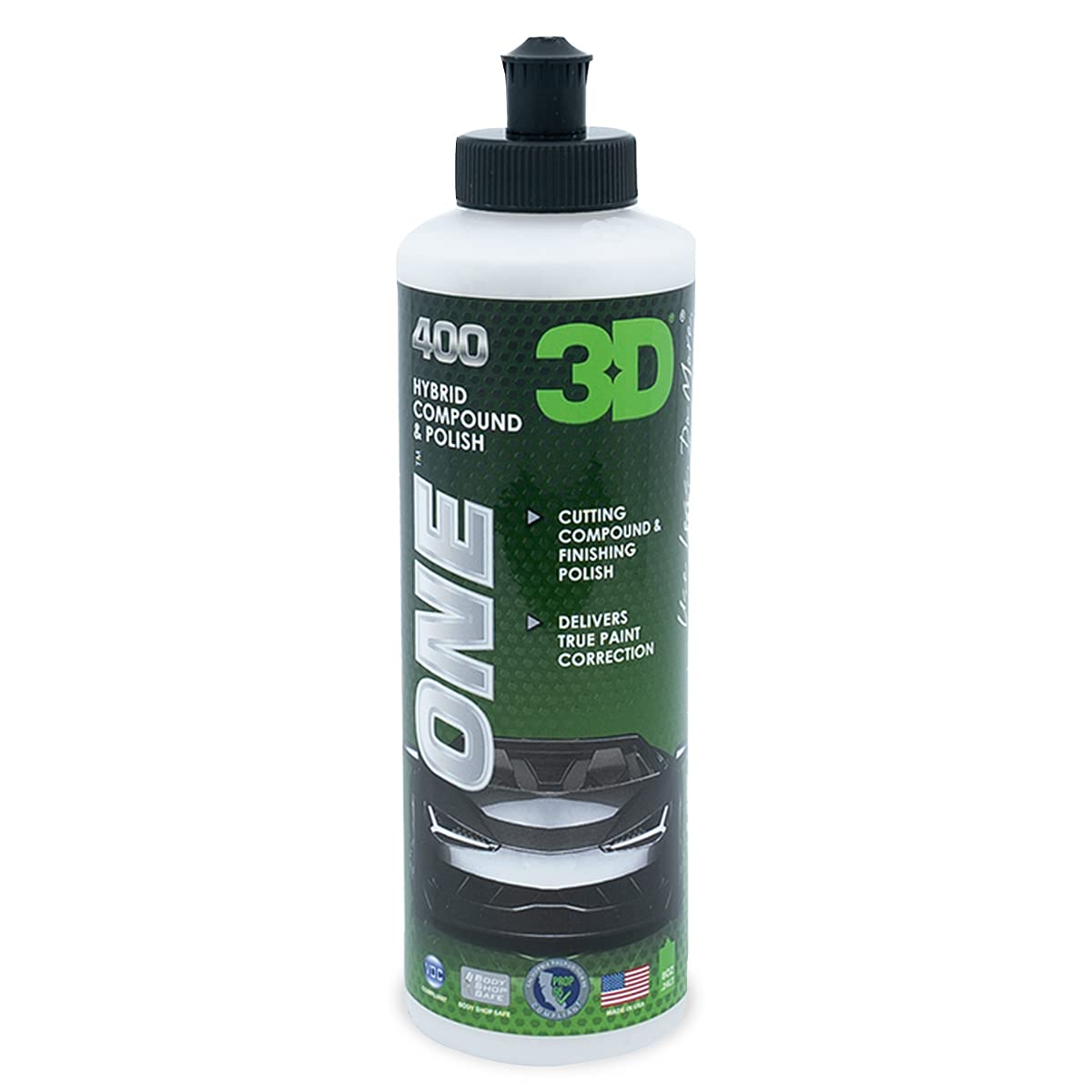 3D One Car Scratch & Swirl Remover - Rubbing Compound & Finishing Polish - Buffing Compound Swirl Remover - True Car Paint Correction 8Oz.