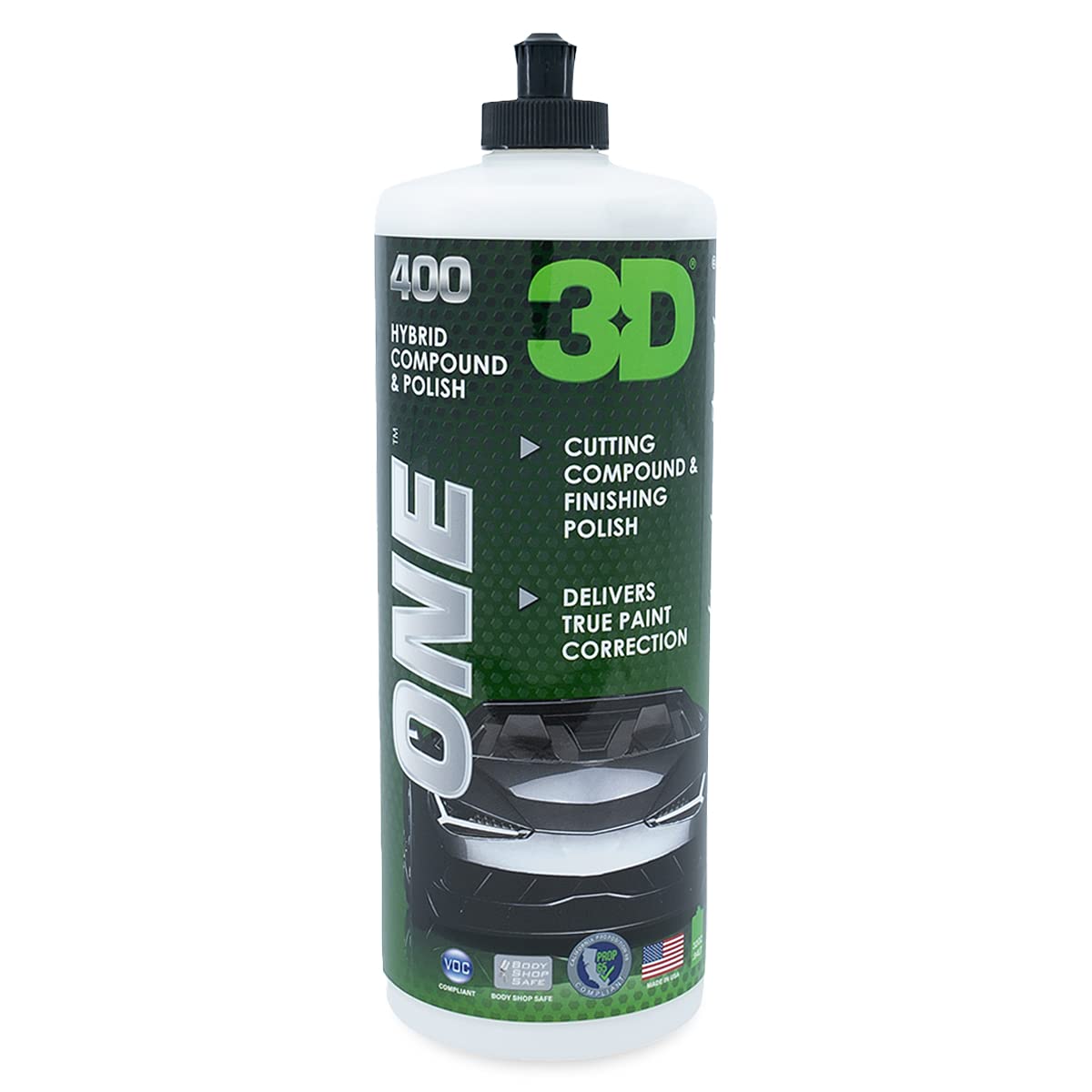 3D One Car Scratch & Swirl Remover - Rubbing Compound & Finishing Polish - Buffing Compound Swirl Remover - True Car Paint Correction 32Oz.