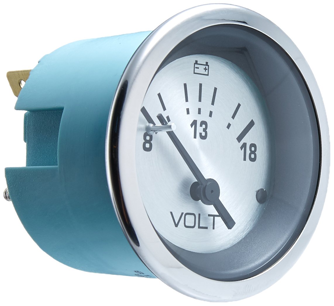 Sierra International 63478P Sterling 8 to 18 Vdc Dial Range Scratch Resistant System Voltmeter, 2''