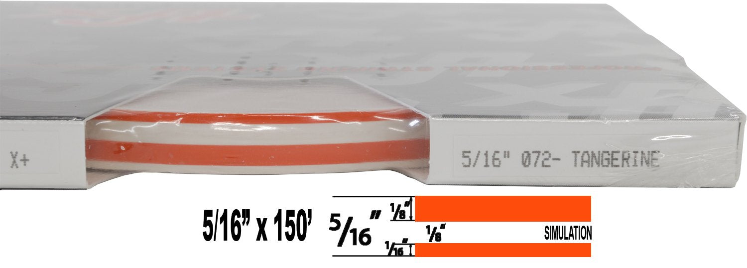 Universal TFX 0005072 - Auto Customizing Dual Pinstripe - 5/16&quot; x 150' (1/8” Stripe, 1/8&quot; Gap, Then 1/16” Stripe) - 072-Tangerine