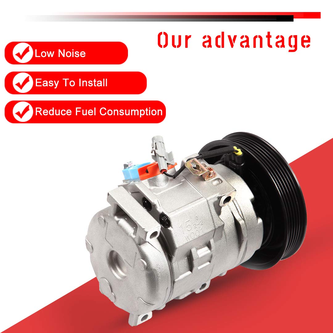 cciyu AC Compressor with Clutch 6 Grooves Replacement for Toyota Corolla Matrix 1.8L 2003-2008 Replaces AC Compressor for Car 10