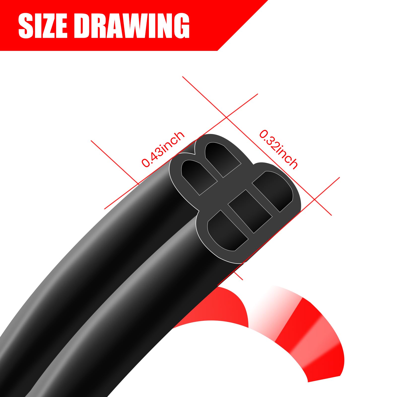 52.5Ft Car Door Seal Strip Double Layer Universal Self Adhesive Auto Door Seal Strip Soundproofing Weather Stripping For Car Door Tailgate