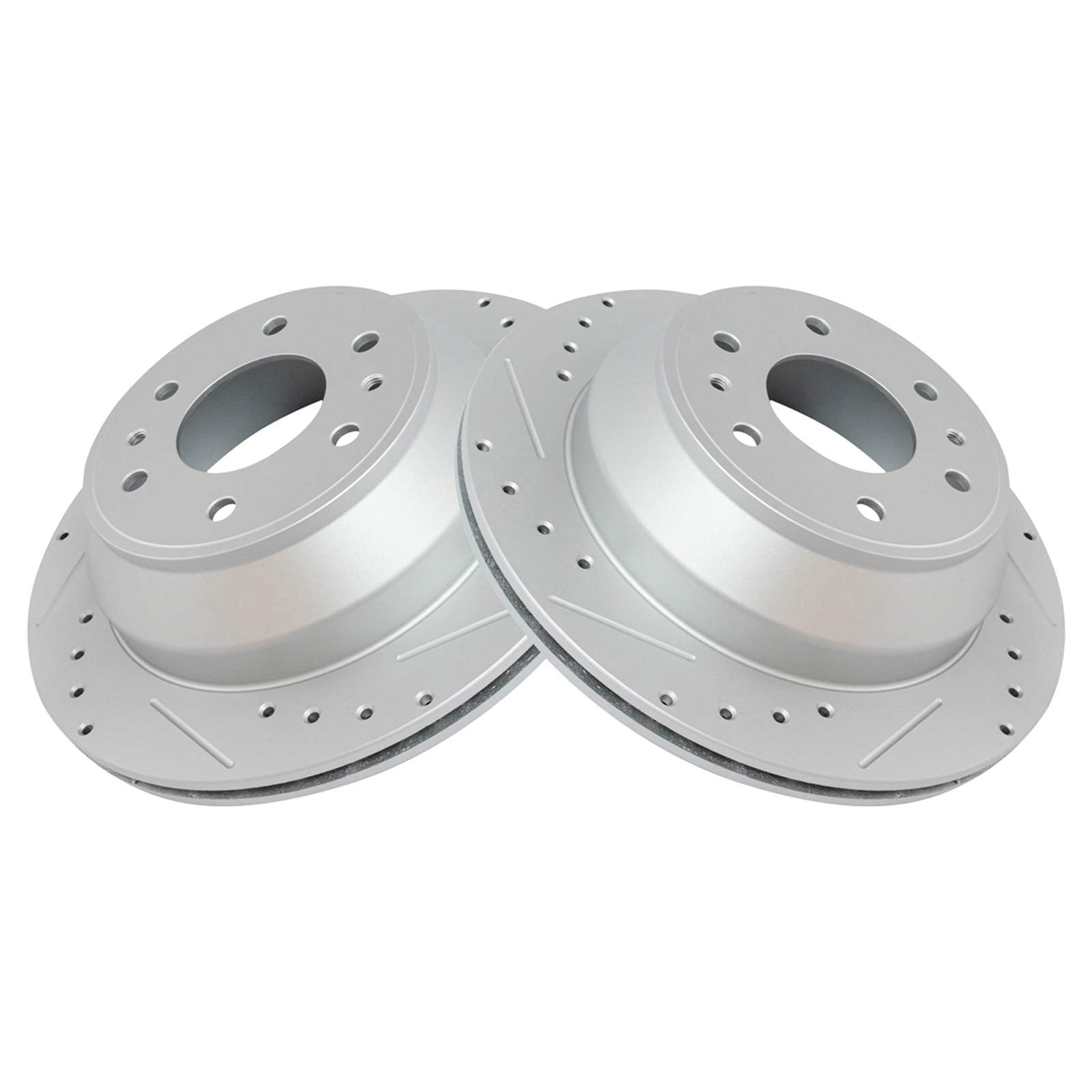 Trq Rear Performance Brake Rotor Drilled Slotted Pair Set For 9-7X / Ascender/Bravada/Envoy/Envoy Xl/Envoy Xuv/Rainier/Ssr/Trail