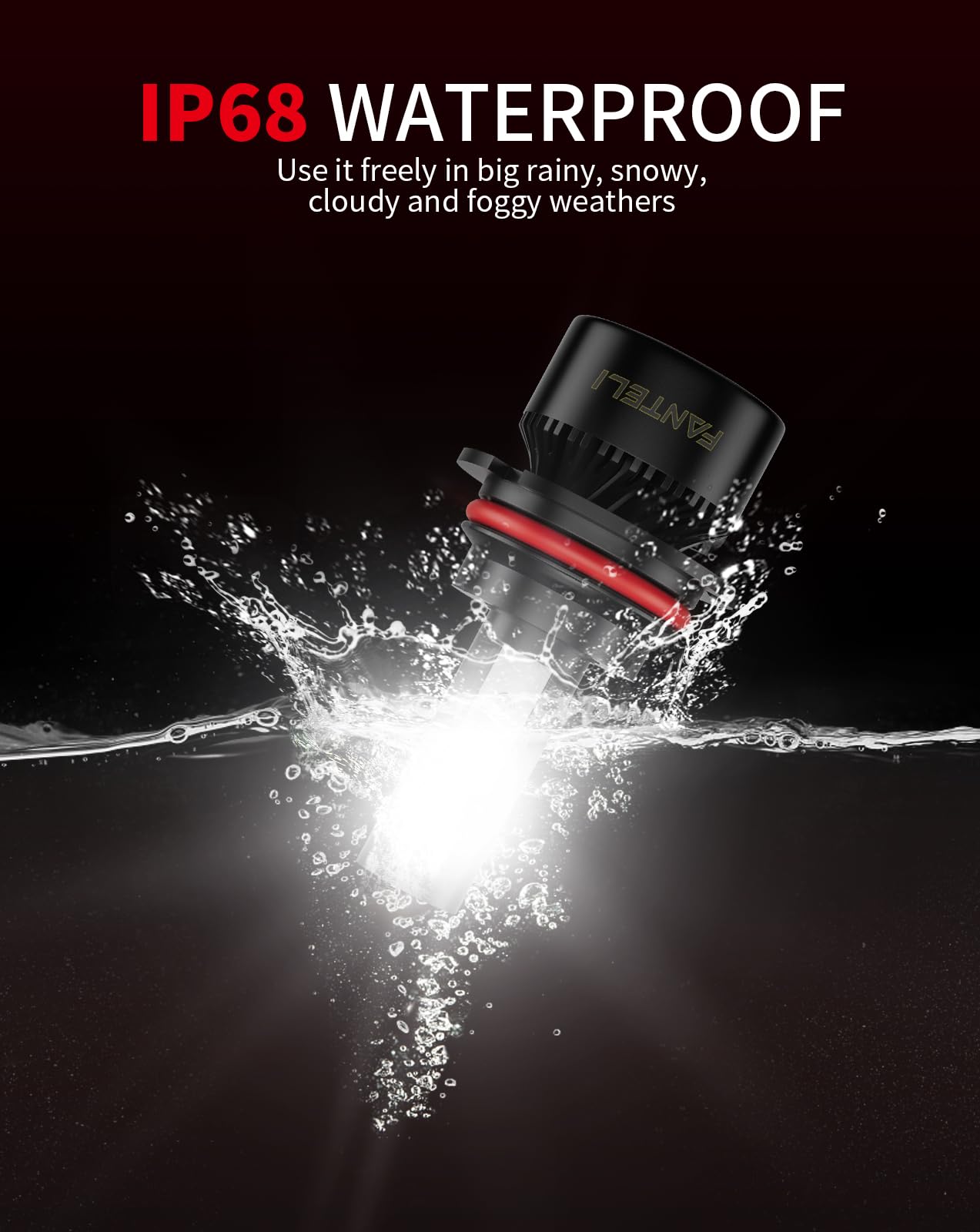 Fanteli 9007 Led Bulbs, 34000Lm 800% Brighter 1:1 Size Backup Hb5 Bulb, Plug And Play 6000K Cool White, Ip68 Waterproof Replacem