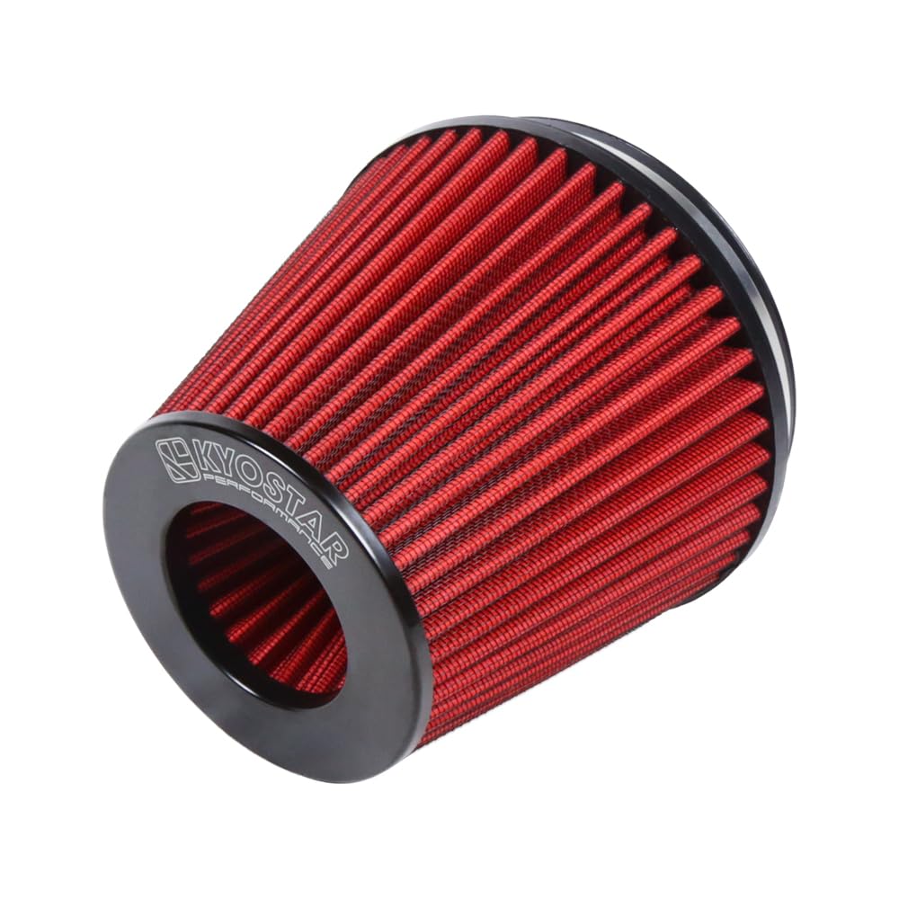 Kyostar 6'' 152Mm High Flow Inlet Cold Air Intake Cone Replacement Dry Air Filter Red