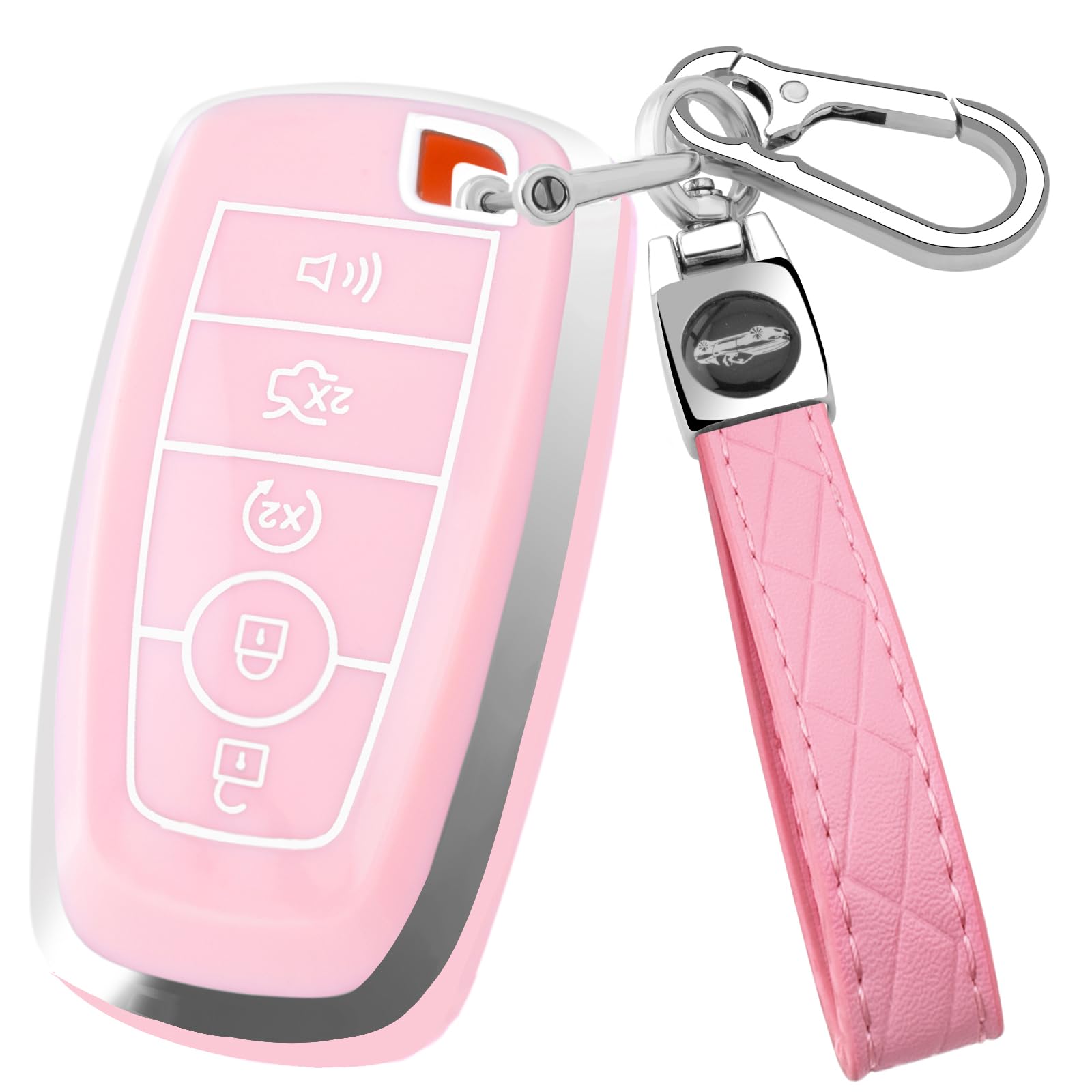 Xiyang Trade For Ford Key Fob Cover With Keychain, For Explorer Bronco Escape Edge Expedition Mustang F150 Fusion Ranger Lincoln