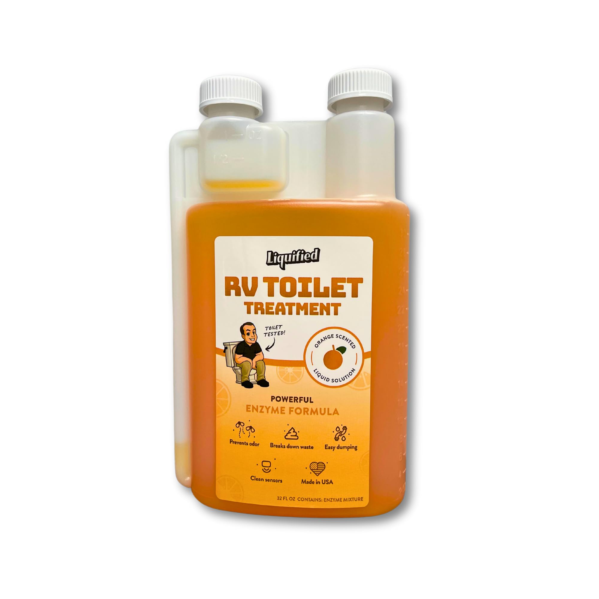 Liquified Rv Toilet Treatment - Black Holding Tank Digester - Odor Eliminator - Orange Scent - Matts Rv Reviews - 32 Treatments