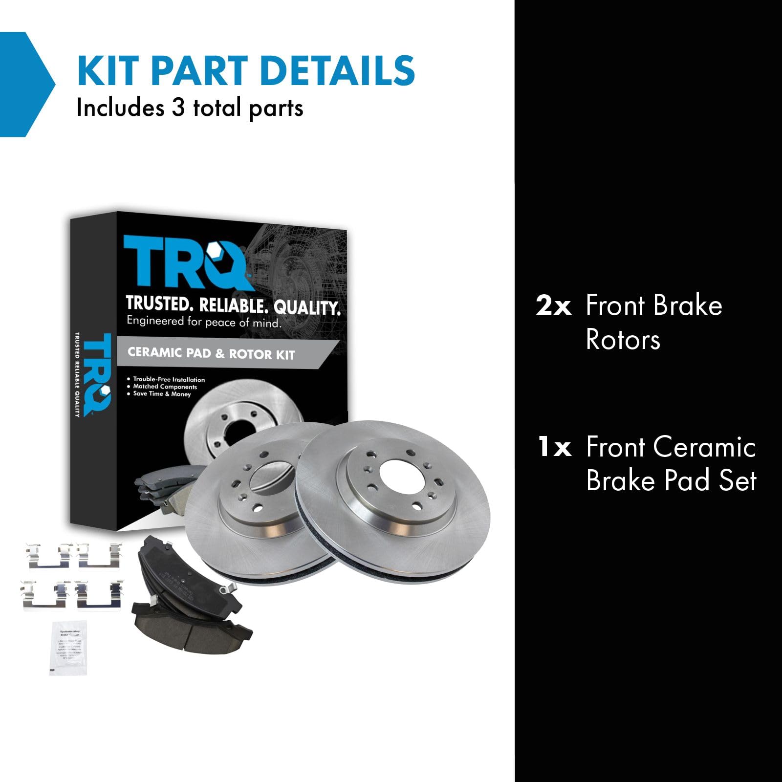 Trq Front Brake Pad & Rotor Kit Brake Pads Brake Rotor Ceramic Compatible With 2006-2011 Buick Lucerne 2006-2013 Chevrolet Impal