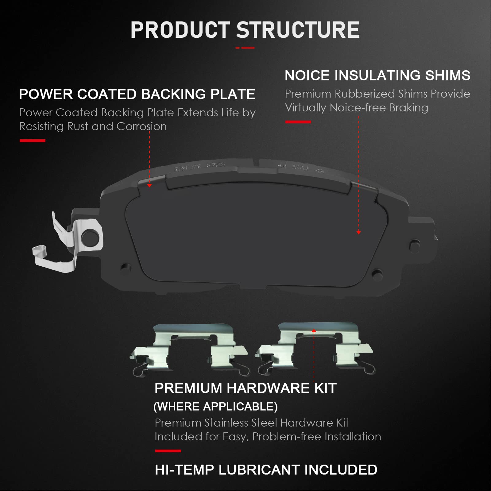 Cciyu D905 D1650 Front Rear Ceramic Brake Pads Kits 8Pcs Fit For 2013-2017 For Nissan Altima