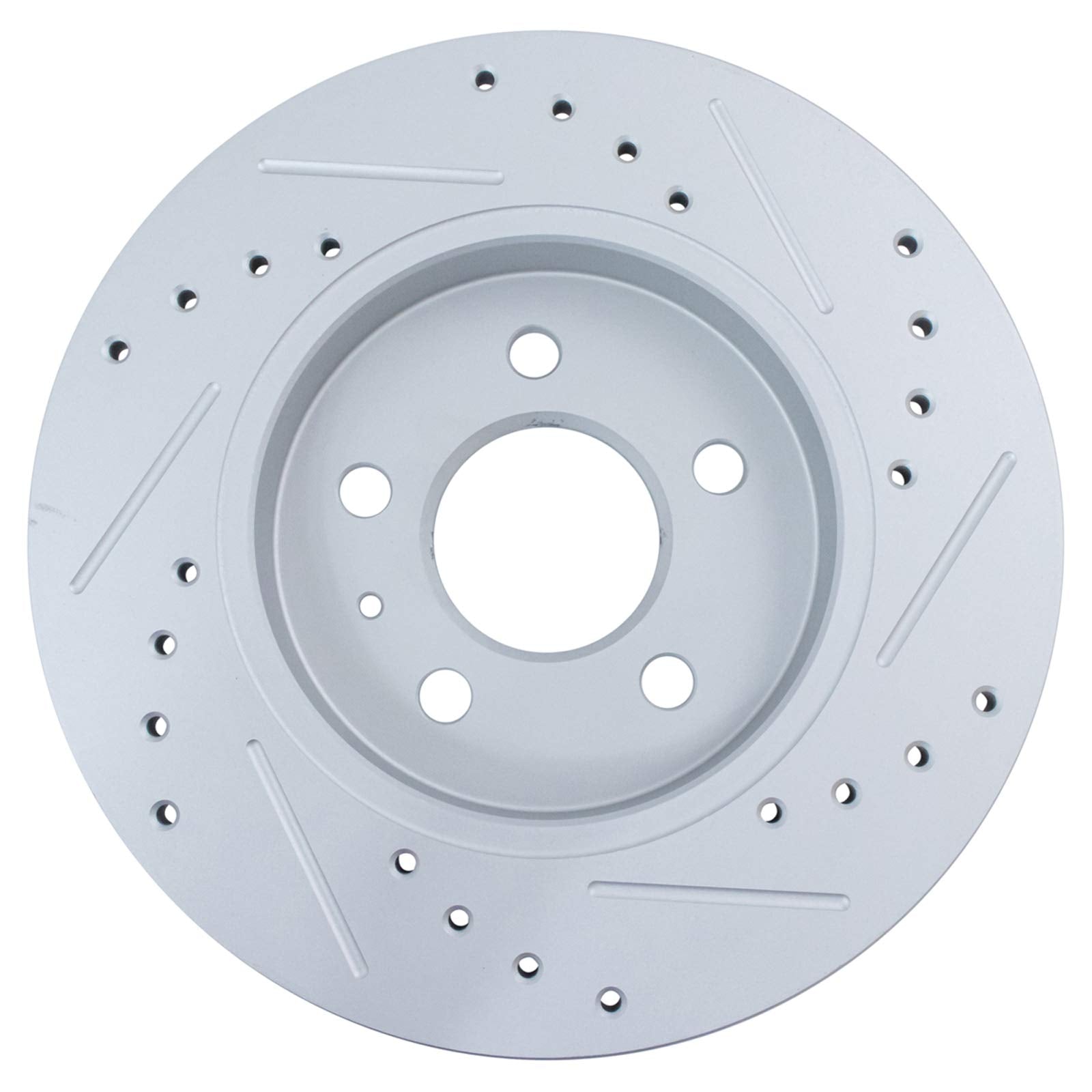 Trq Rear Performance Brake Rotors Set Premium G-Coated Cross Drilled & Slotted Compatible With 2005-2009 Audi A4 A4 Quattro