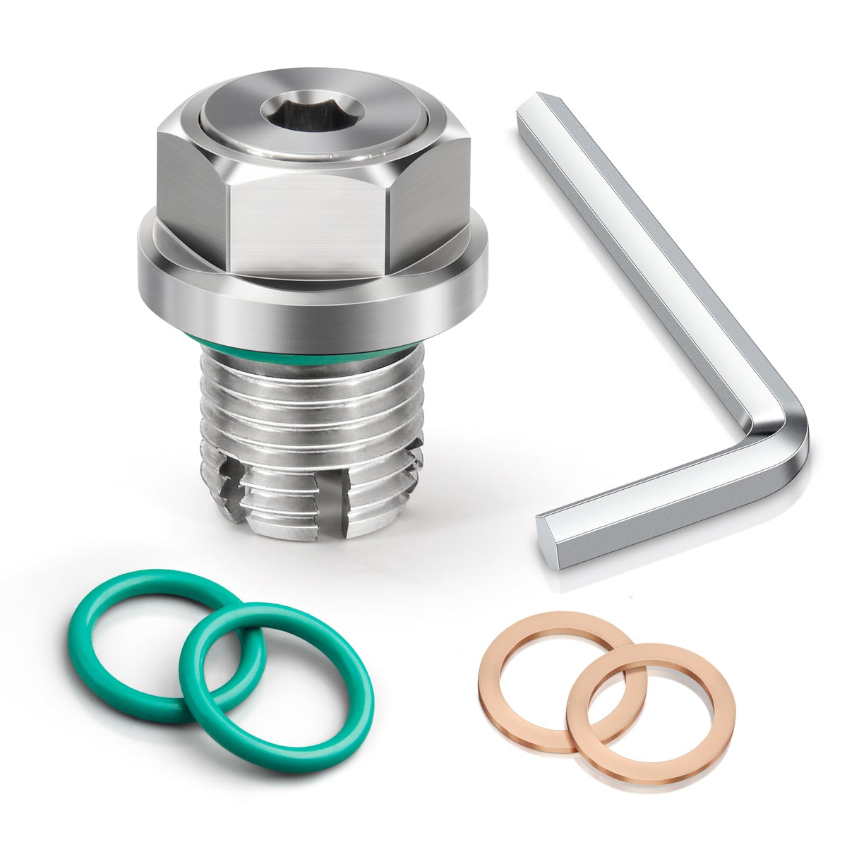 M16.1-1.5 X 15Mm Oversize Oil Drain Plug Stainless Steel Self Tapping Oil Pan Thread Repair Kit