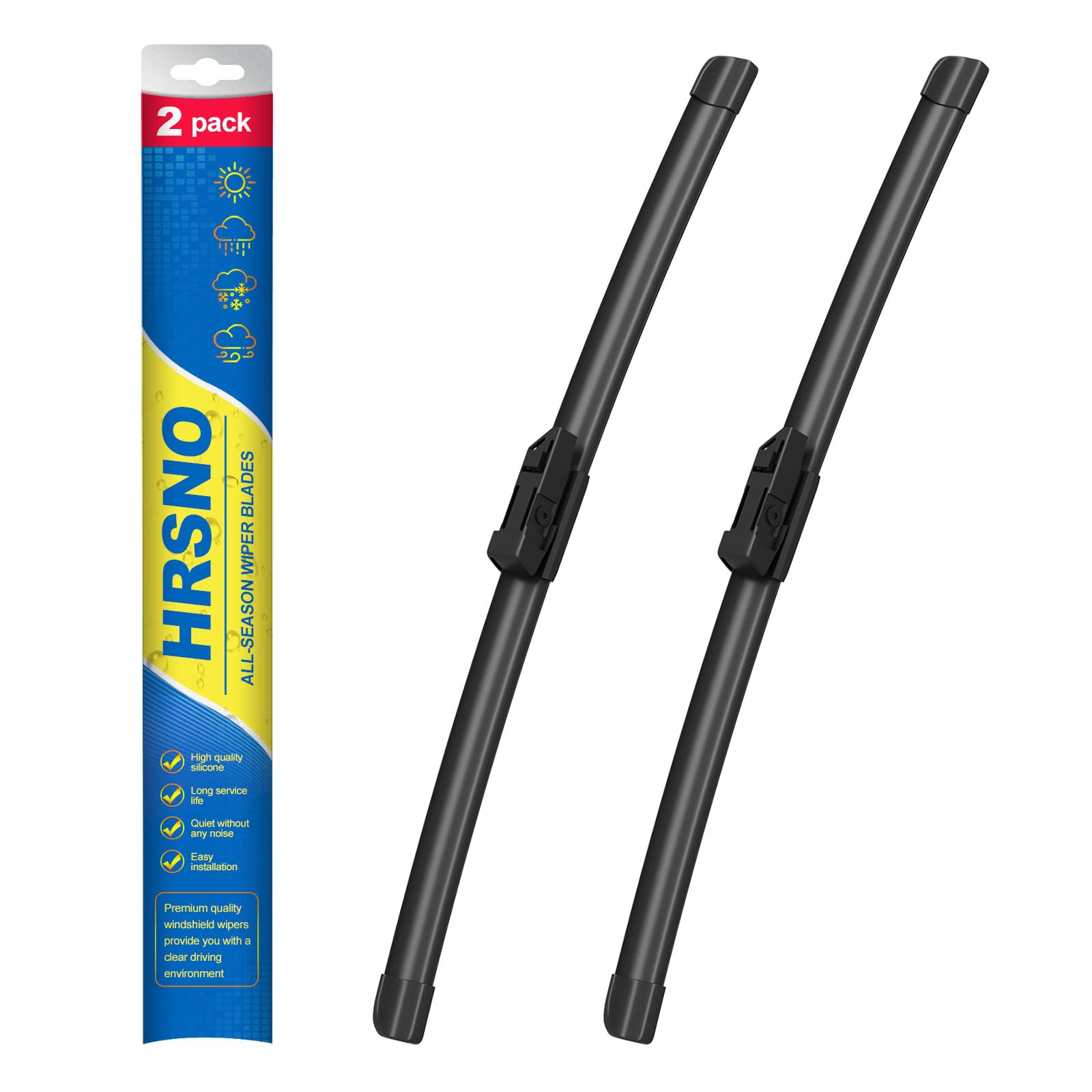 Hrsno Quality All-Season Premium Windshield Wiper Blade Replacement For Honda Civic Coupe 2-Door 2005-2011, Easy For Installatio